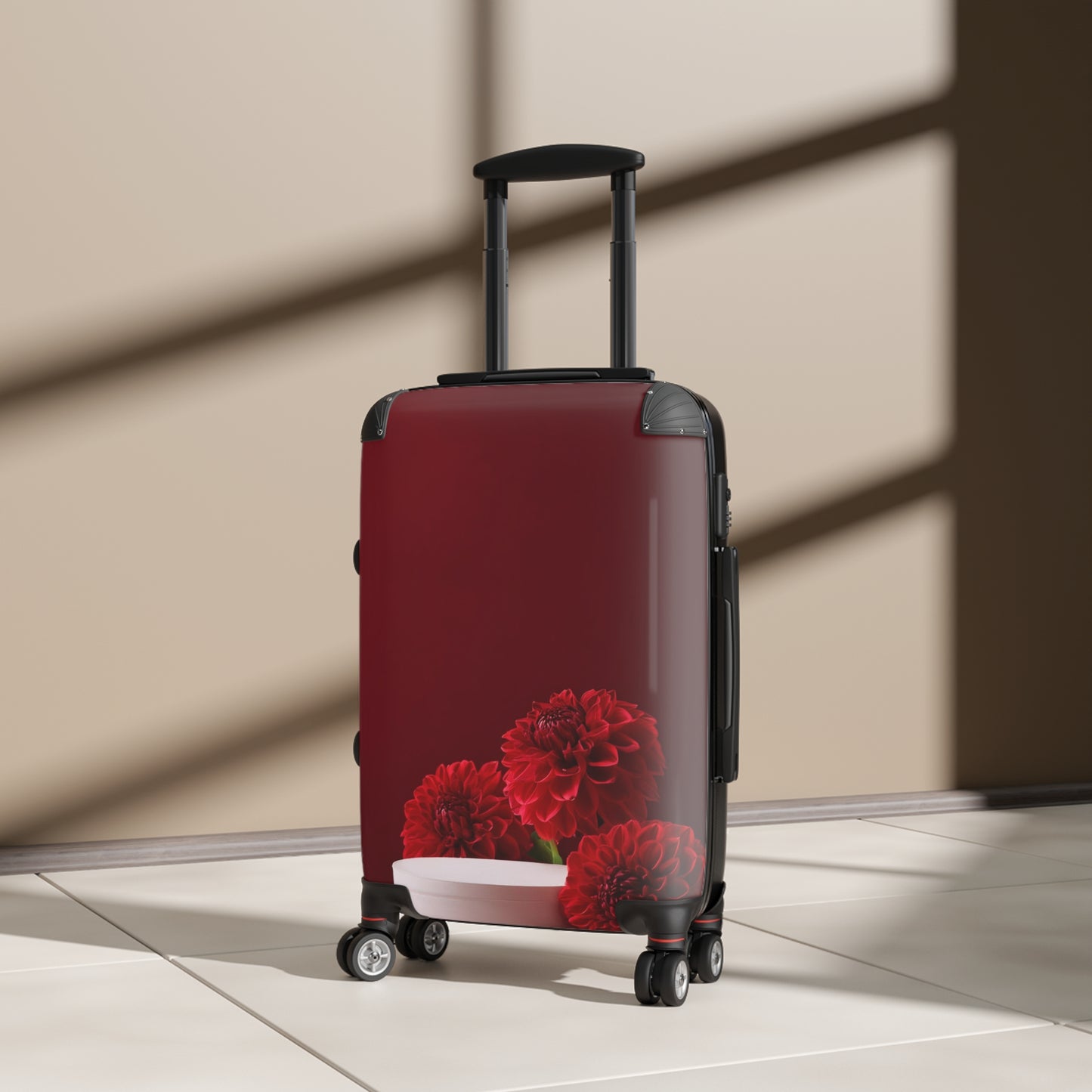Nature Flowers Floral Red Art Carry-On Suitcase - Stylish Luggage for Travelers
