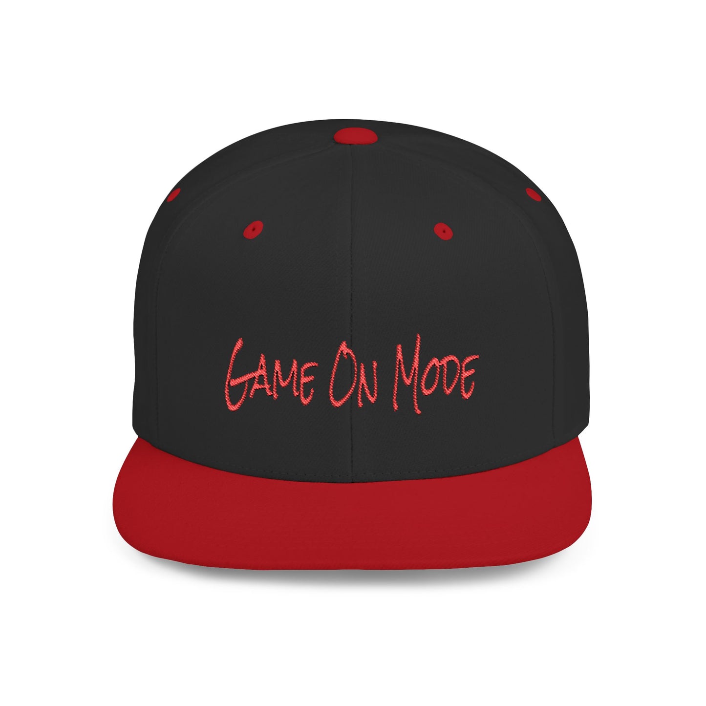 Text Game On Mode Flat Bill Snapback – Lightweight, Custom Fit, Premium Quality