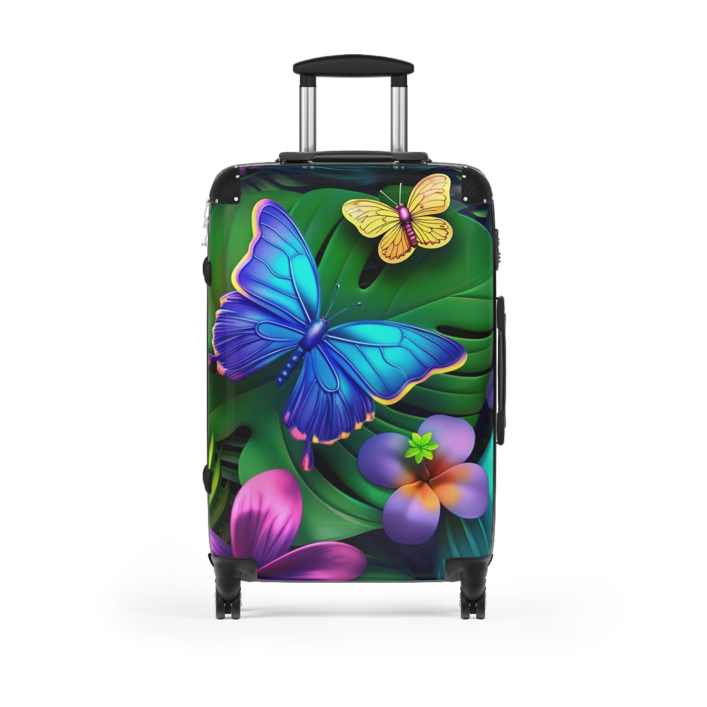 Nature Flowers Floral Animated Magenta Art Carry-On Suitcase - Stylish Luggage for Travelers