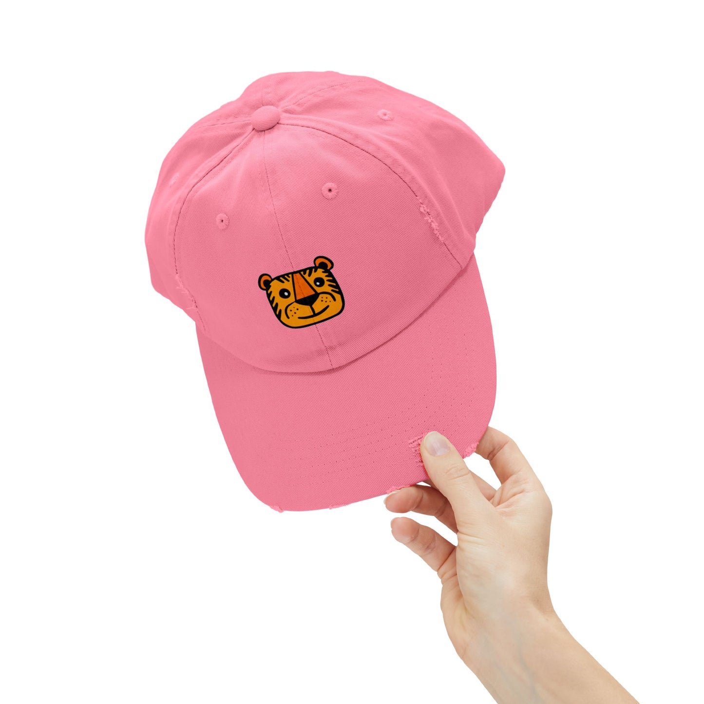 Tiger Vintage Distressed Dad Hat Unisex Adjustable Cotton Twill Baseball Cap for Casual Everyday Wear