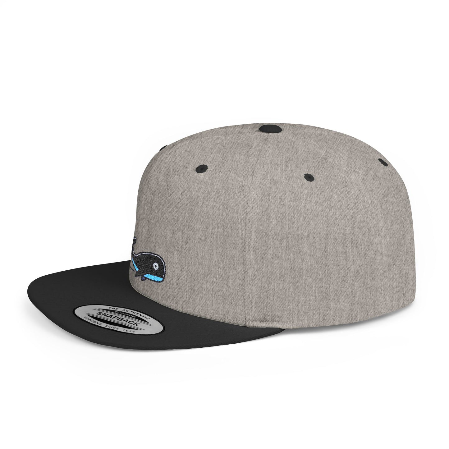 Icons Embroidered Whale Flat Bill Snapback – Lightweight, Custom Fit, Premium Quality