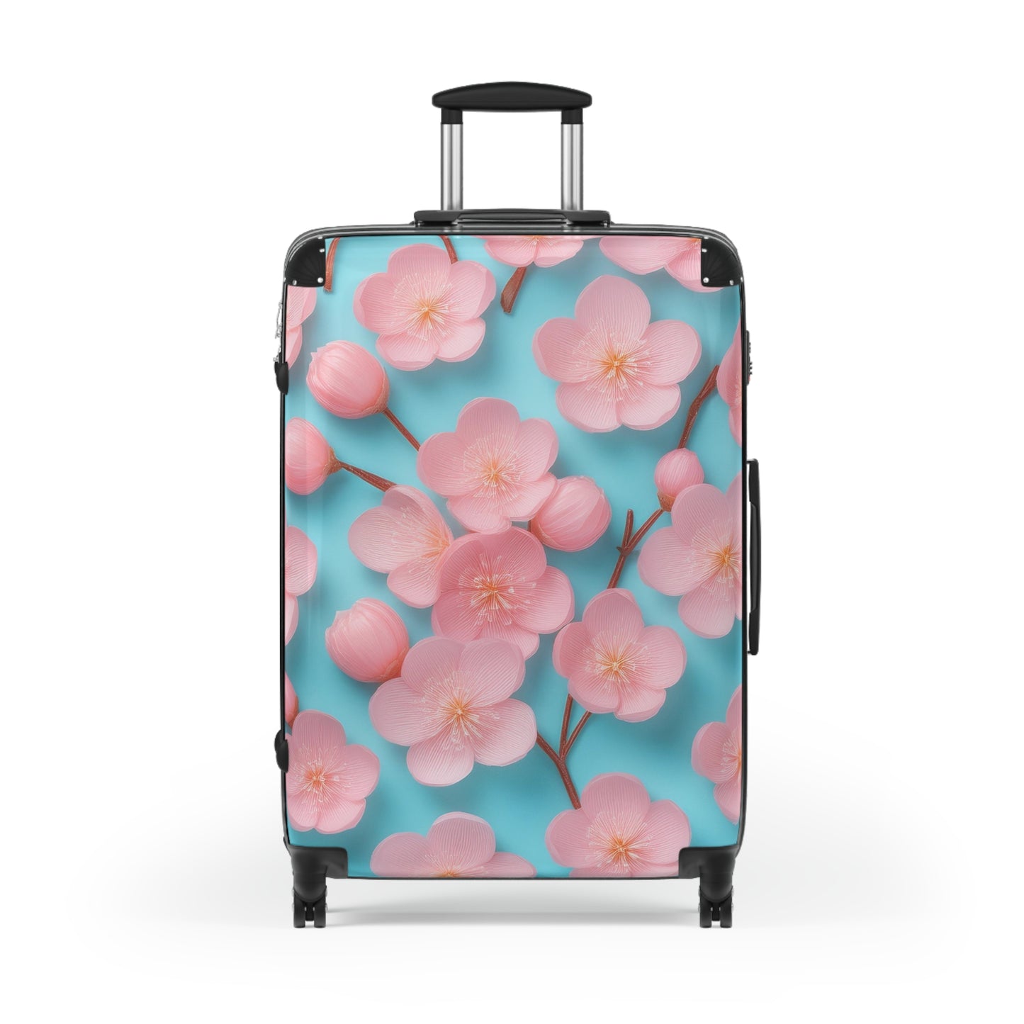 Nature Flowers Floral Pink Background Art Carry-On Suitcase - Stylish Luggage for Travelers