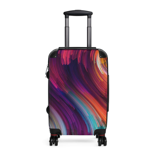 Abstract Swirl Pattern Carry-On Suitcase - Stylish Luggage for Travelers