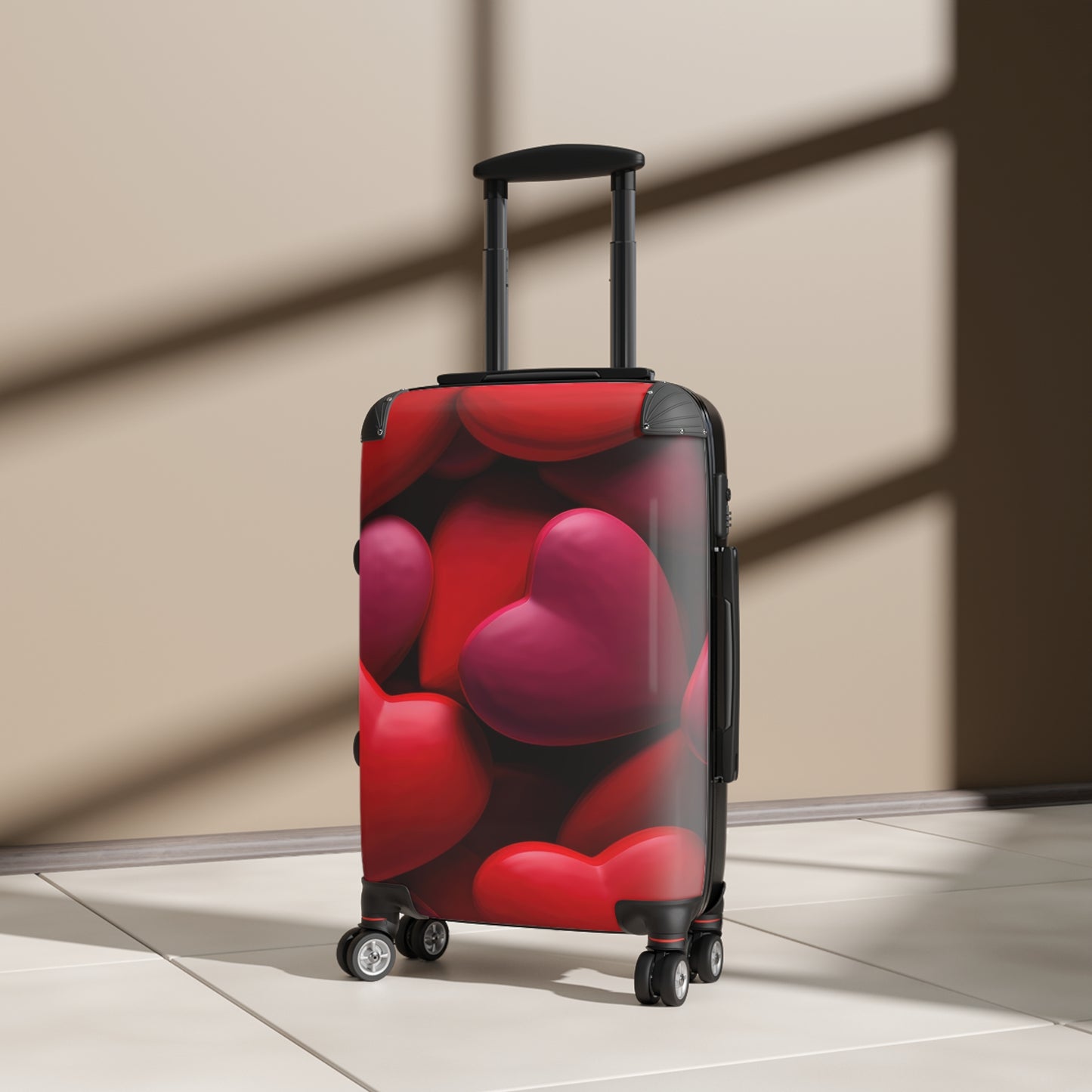 Love Red Hearts Art Carry-On Suitcase - Stylish Luggage for Travelers