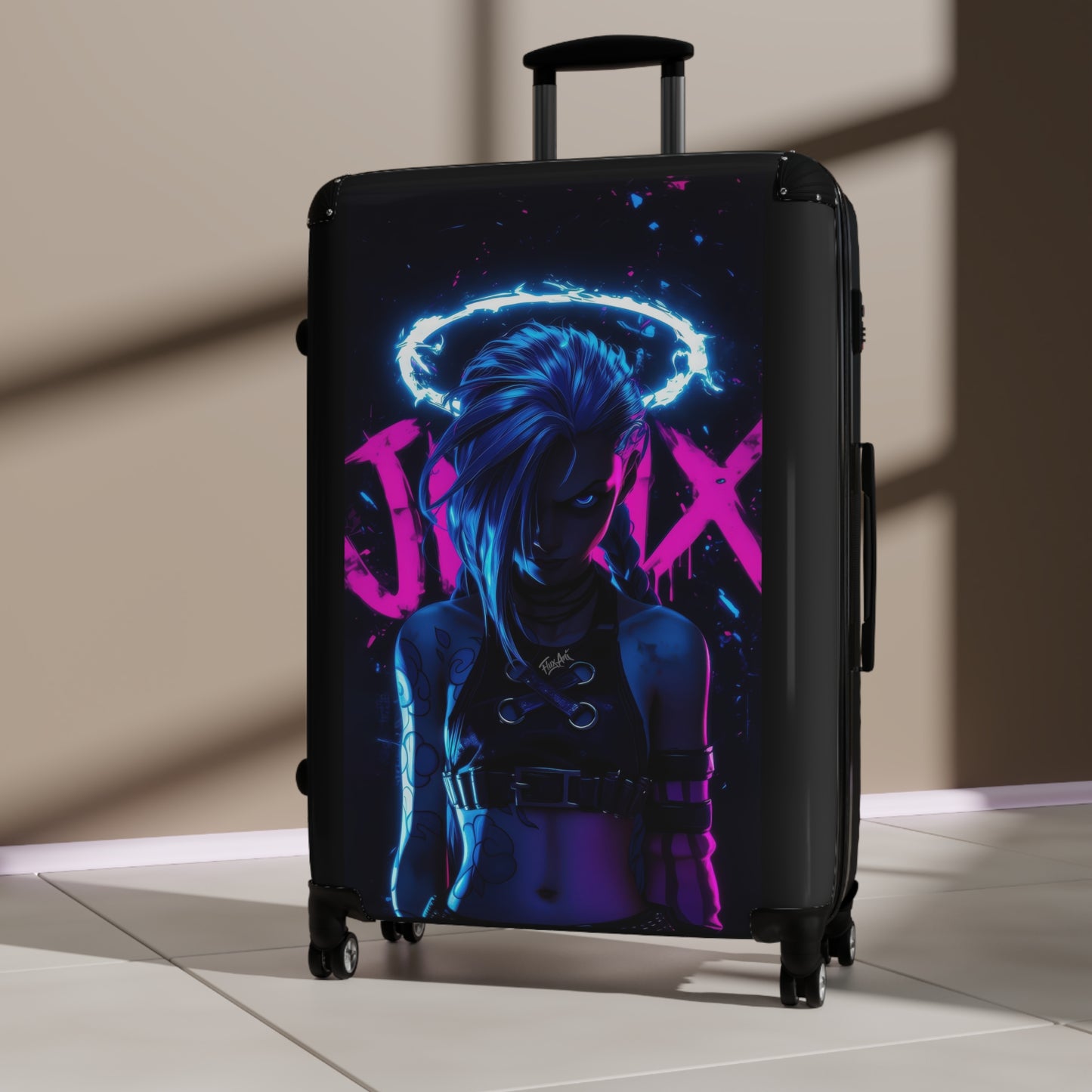Video Games Jinx Neon League of Legends Carry-On Suitcase - Stylish Luggage for Travelers
