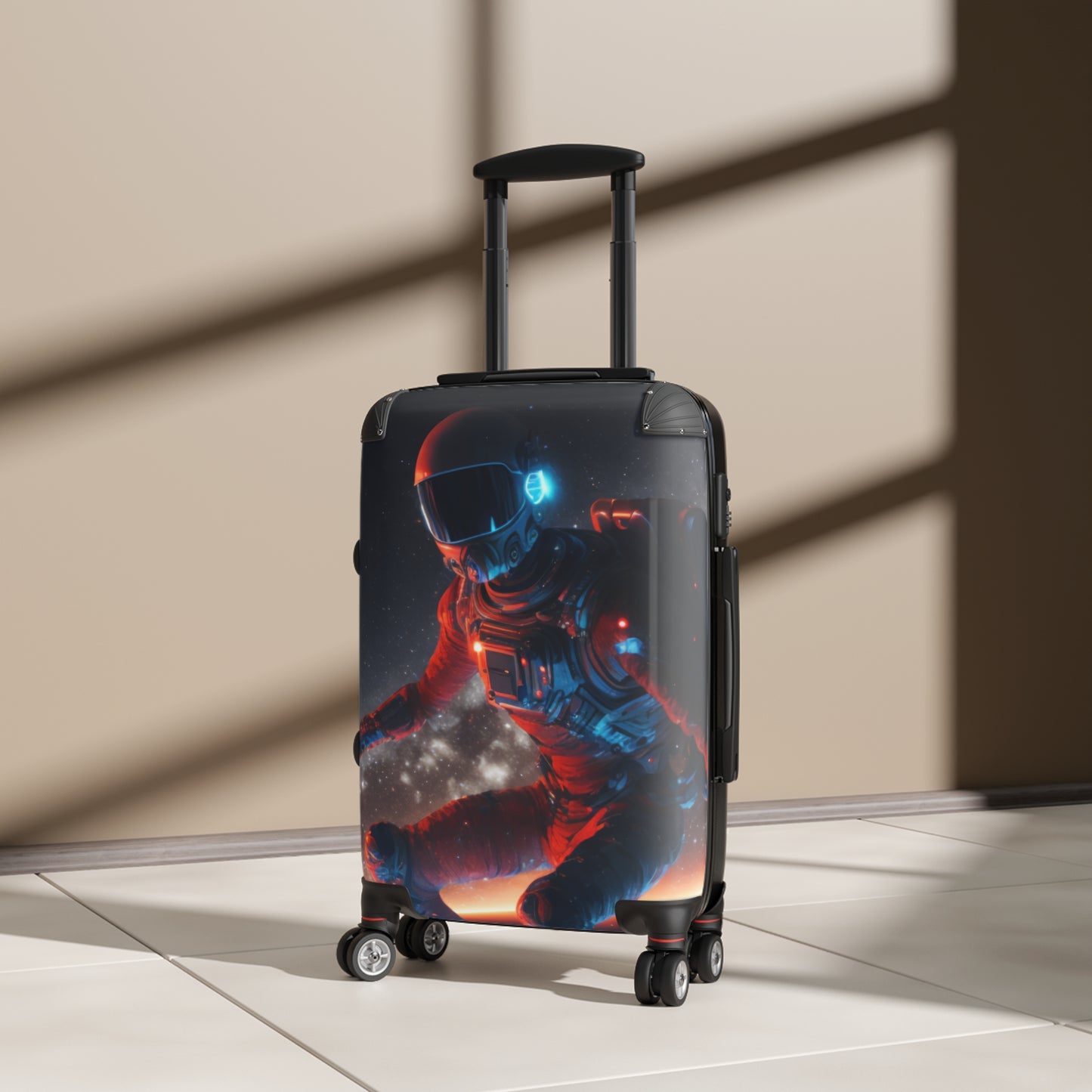 Space Astronaut Surfing Carry-On Suitcase - Stylish Luggage for Travelers