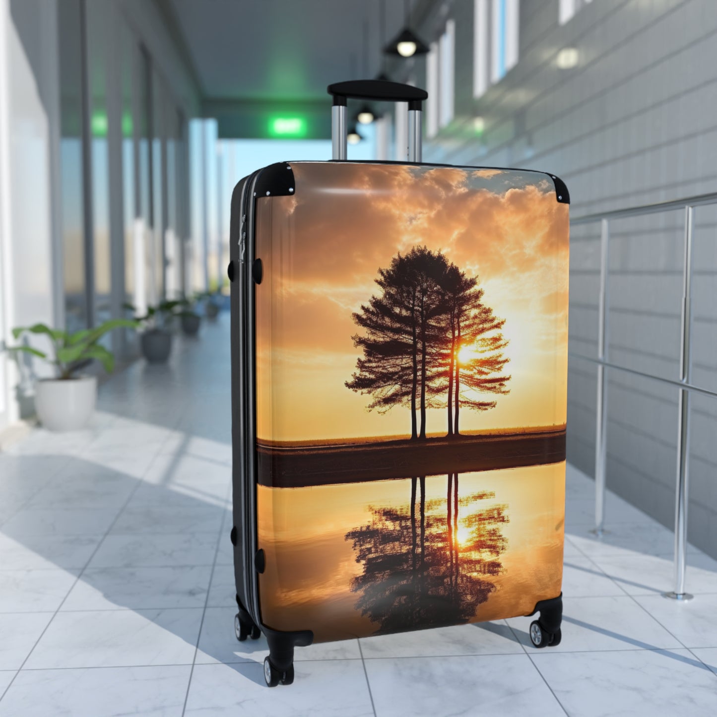 Nature Landscape Trees Reflected Art Carry-On Suitcase - Stylish Luggage for Travelers