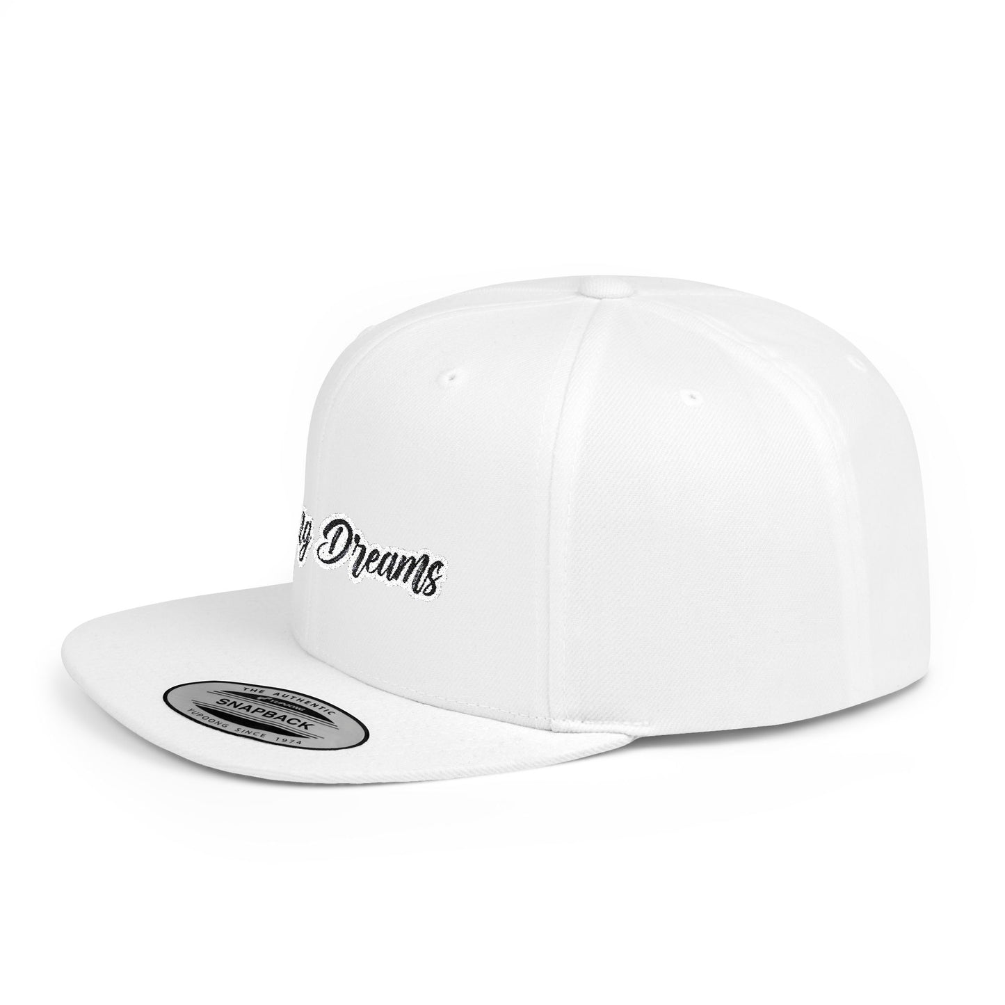 Text Chasing Dreams Flat Bill Snapback – Lightweight, Custom Fit, Premium Quality