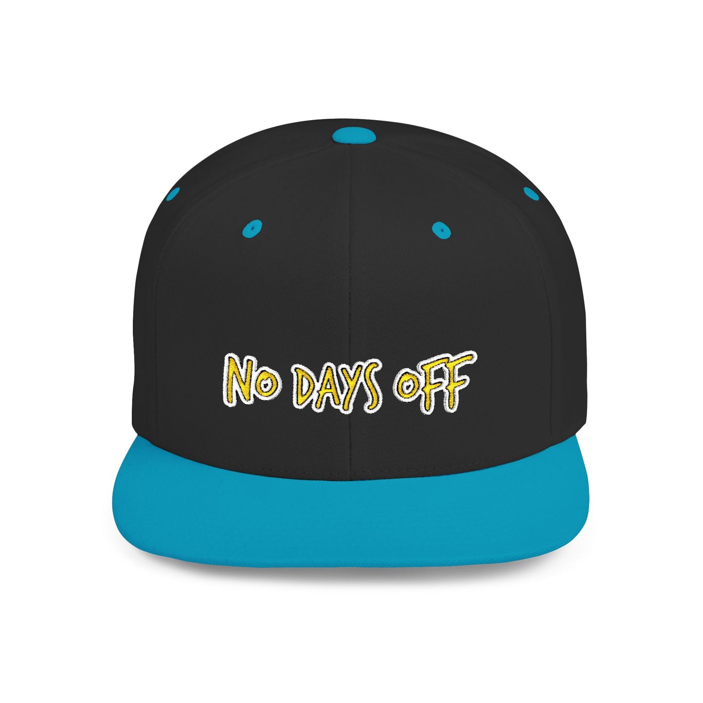 Text No Days Off Flat Bill Snapback – Lightweight, Custom Fit, Premium Quality