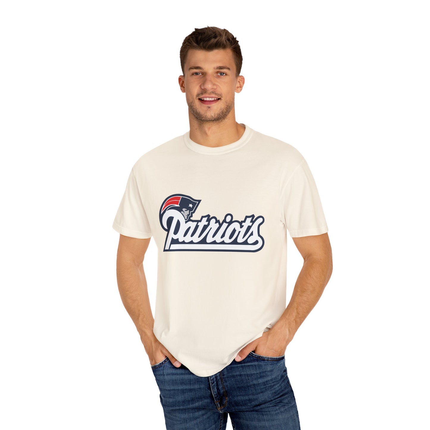 New England Patriots Fan Outfit Garment-Dyed T-Shirt – Premium Cotton Tee for Customization
