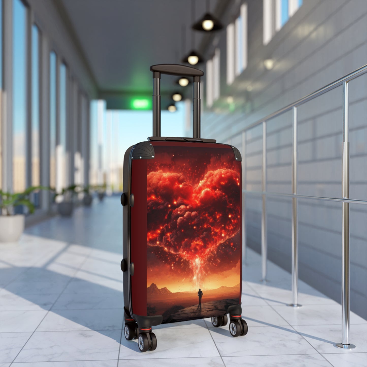 Love Heart Surrea Art Carry-On Suitcase - Stylish Luggage for Travelers