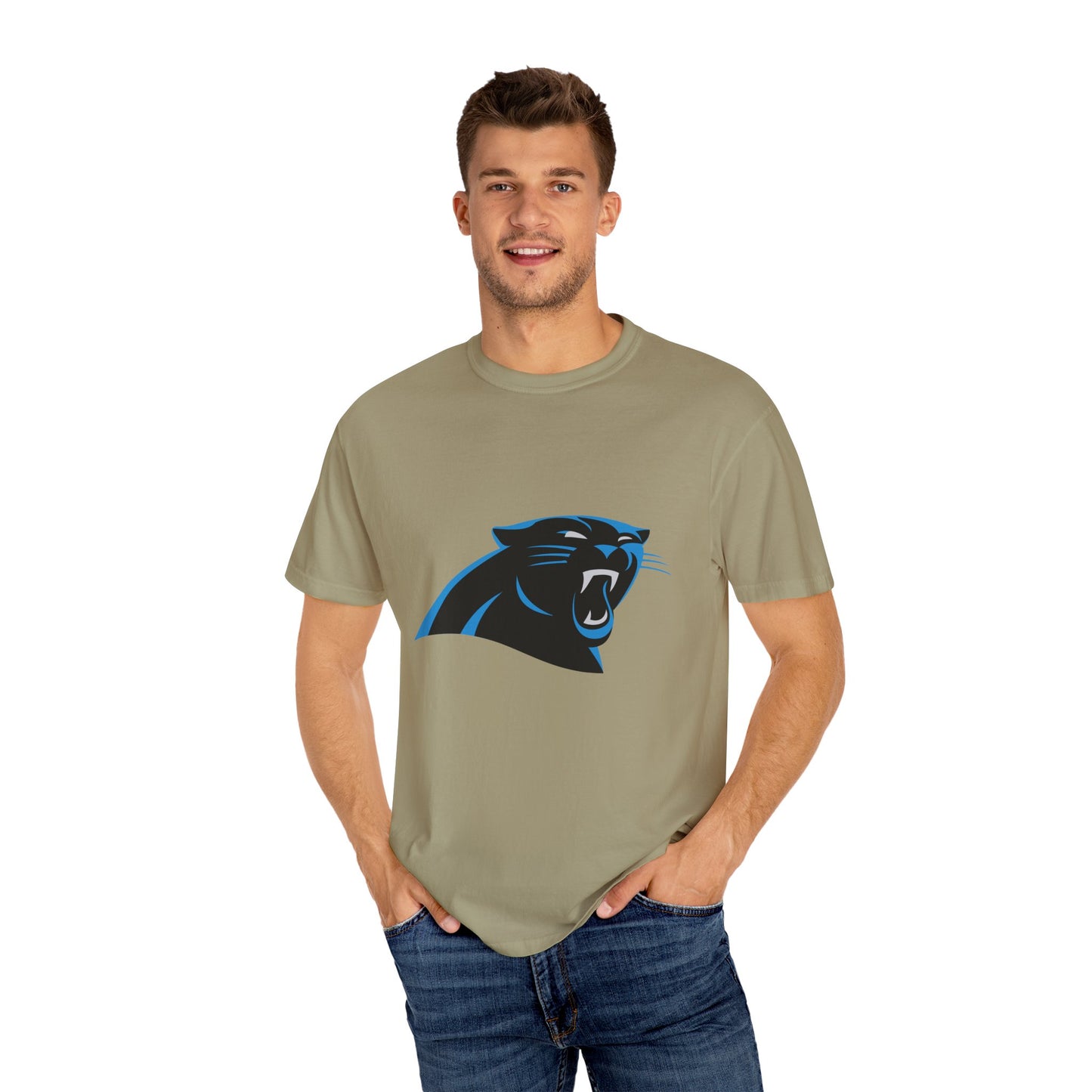 Carolina Panthers Go Panthers Garment-Dyed T-Shirt – Premium Cotton Tee for Customization