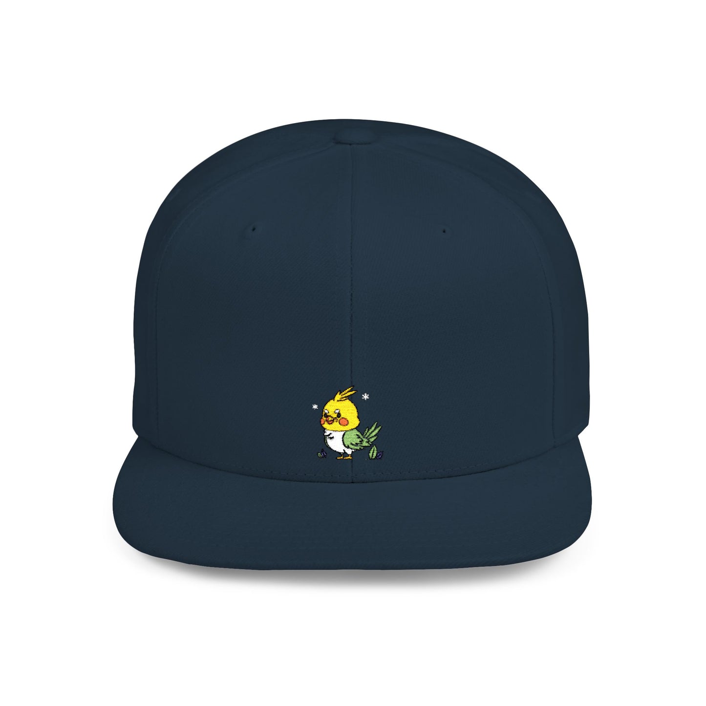 Icons Embroidered Cute Bird Flat Bill Snapback – Lightweight, Custom Fit, Premium Quality