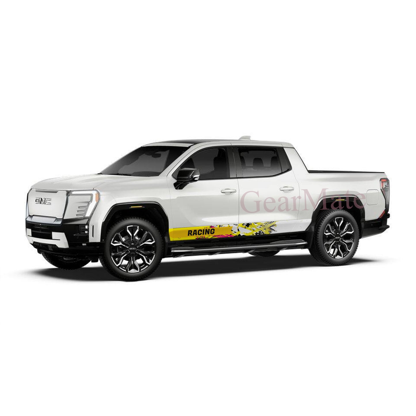 Racing Yellow Pink Panel Graphic Decal Kit (Left & Right Sides) - High Quality Vinyl for Trucks & SUVs