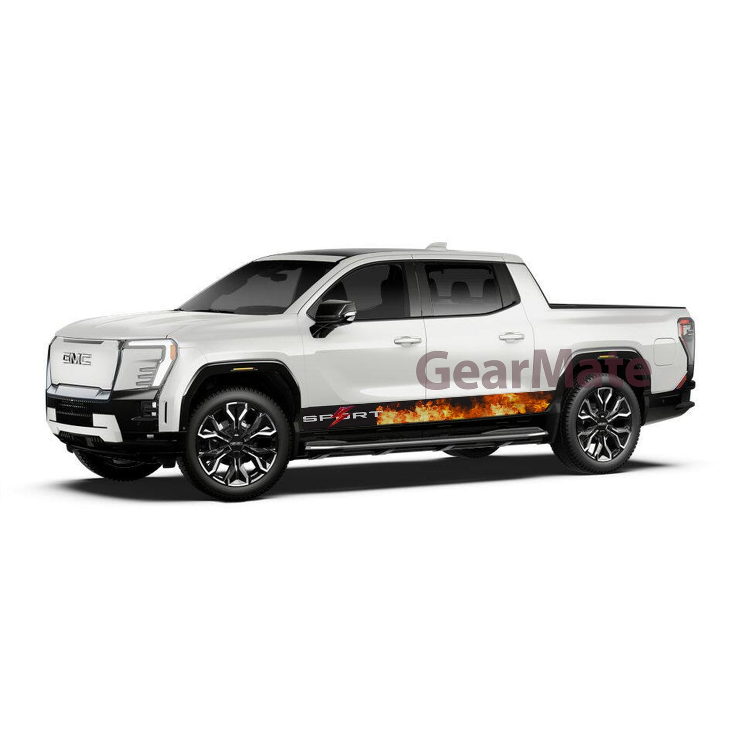 Sport Fire Red Lightning Rocker Panel Graphic Decal Kit (Left & Right Sides) - High Quality Vinyl for Trucks & SUVs
