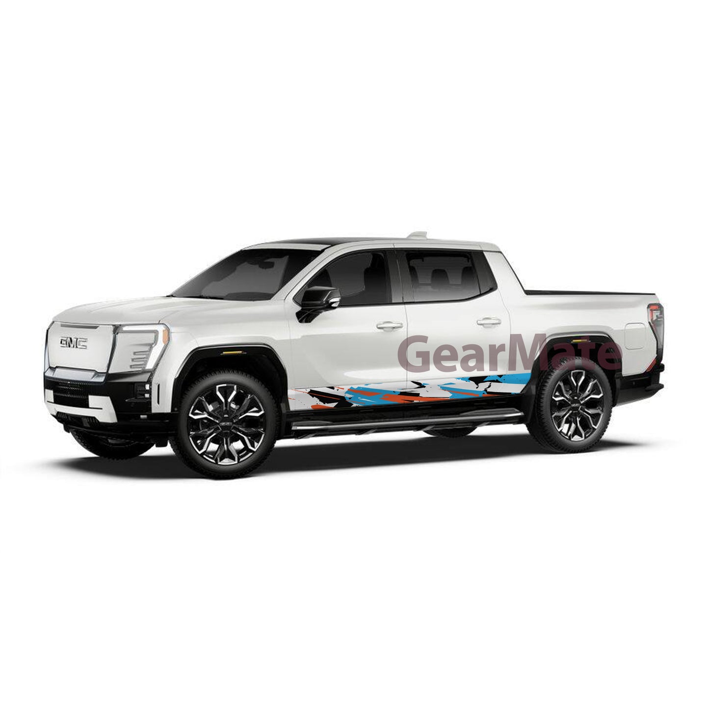 Racing Sky Blue Rocker Panel Graphic Decal Kit (Left & Right Sides) - High Quality Vinyl for Trucks & SUVs