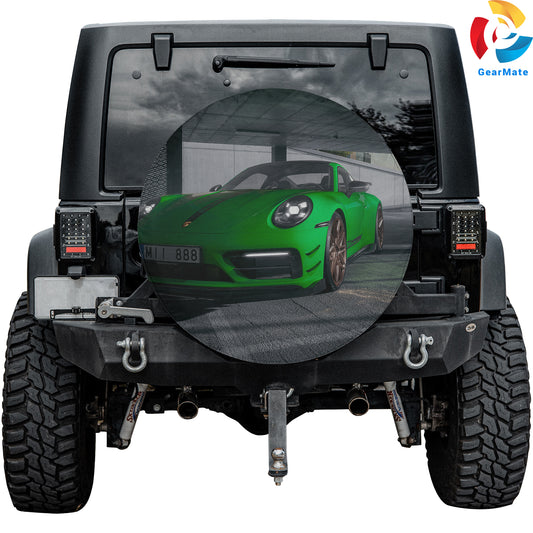 Green Porsche 911 Spare Tire Cover – Premium Waterproof UV Resistant Protector