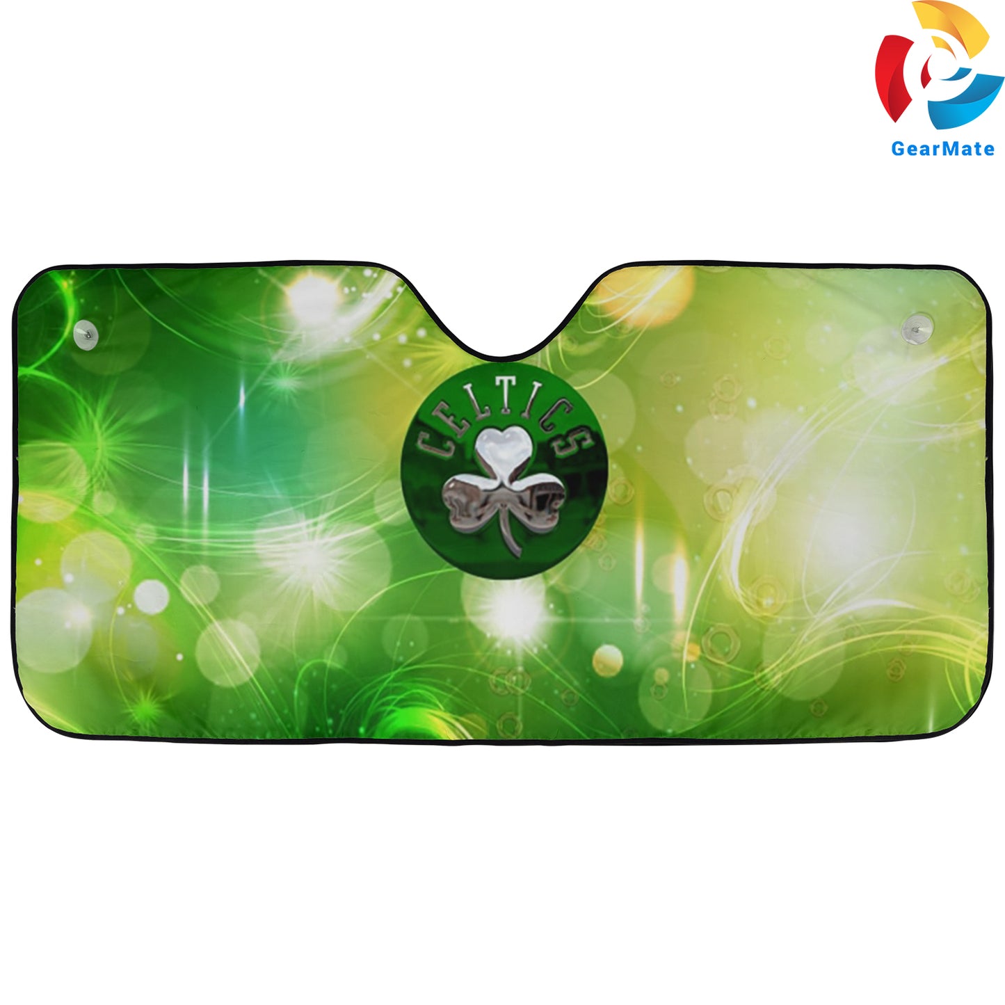 Boston Celtics Team Logo Sparkling Reflective Car Sunshade – Premium Heat & UV Protection, Universal Fit