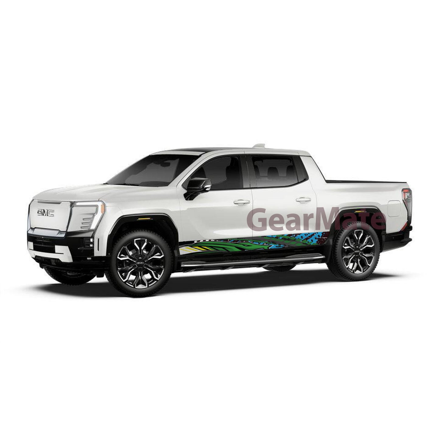 Racing Snake Green Panel Graphic Decal Kit (Left & Right Sides) - High Quality Vinyl for Trucks & SUVs