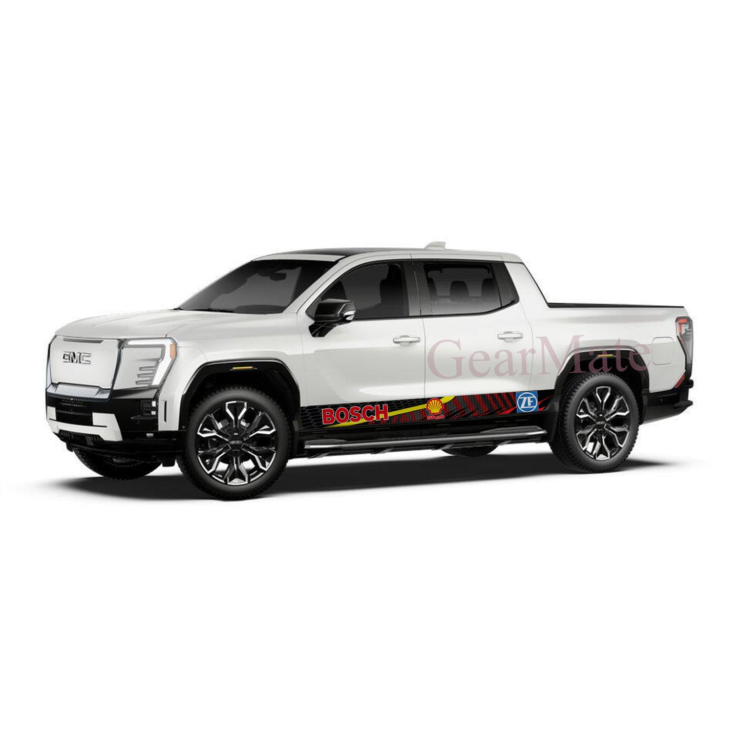 Racing Track Shell Rocker Panel Graphic Decal Kit (Left & Right Sides) - High Quality Vinyl for Trucks & SUVs