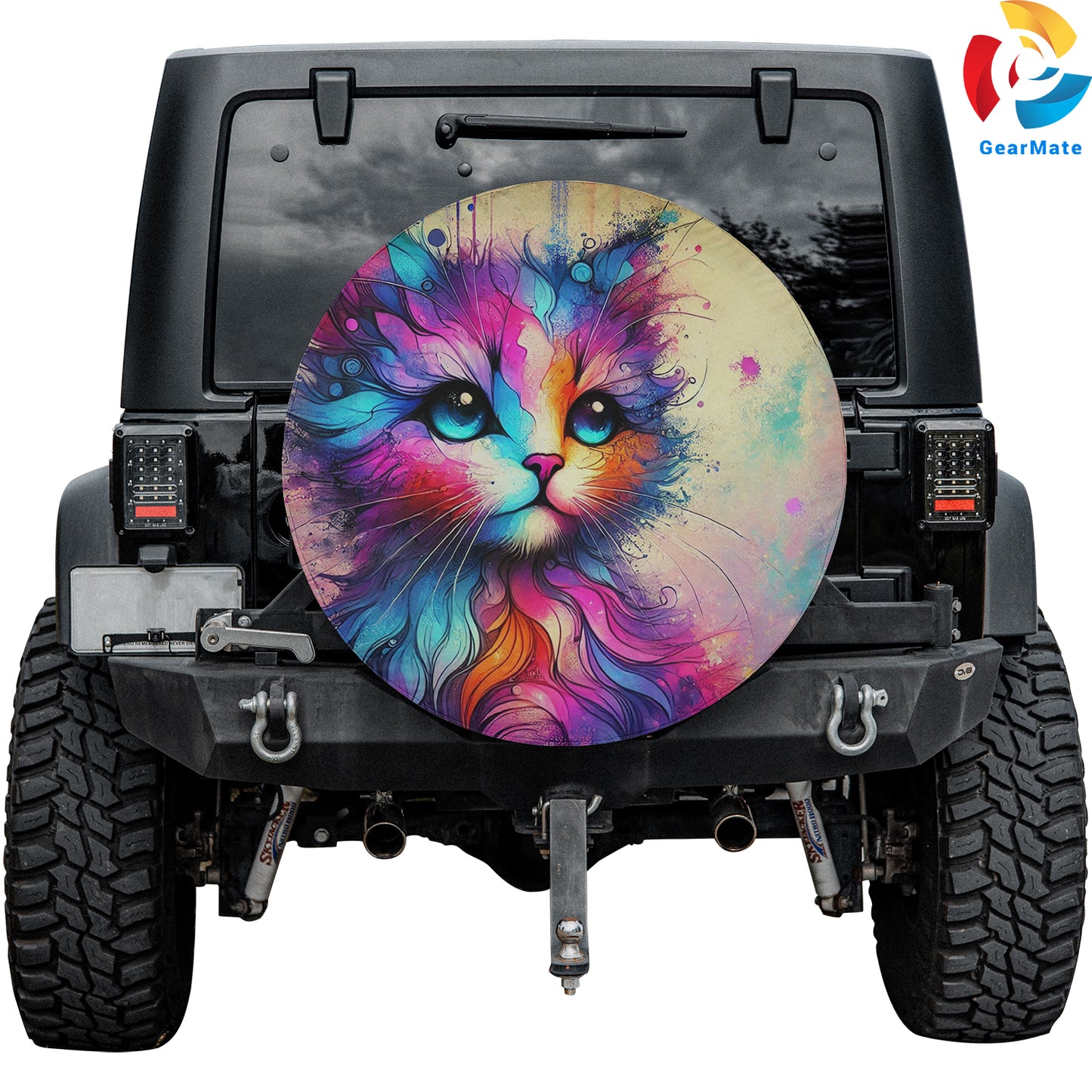 Cat Colorful Spare Tire Cover – Premium Waterproof UV Resistant Protector