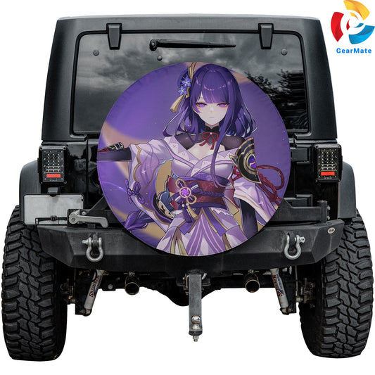 Baal Raiden Shogun Genshin Spare Tire Cover – Premium Waterproof UV Resistant Protector