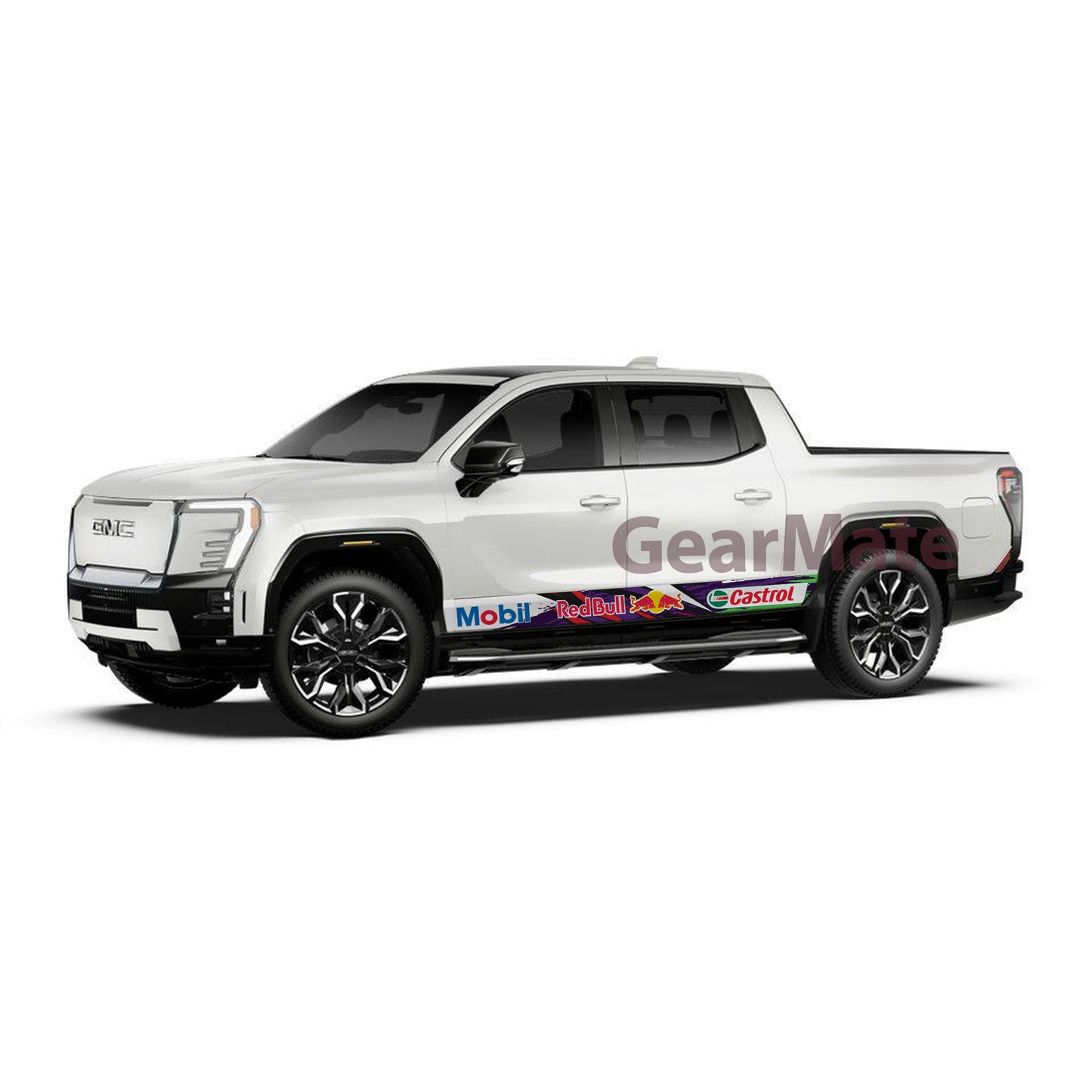 Racing Paint Purple Green Mobil Castrol Redbull Rocker Panel Graphic Decal Kit (Left & Right Sides) - High Quality Vinyl for Trucks & SUVs