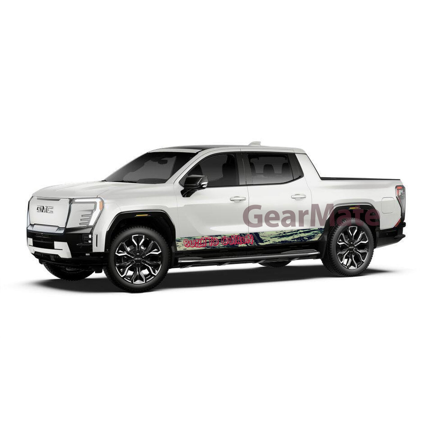 Built to Outrun Rocker Panel Graphic Decal Kit (Left & Right Sides) - High Quality Vinyl for Trucks & SUVs