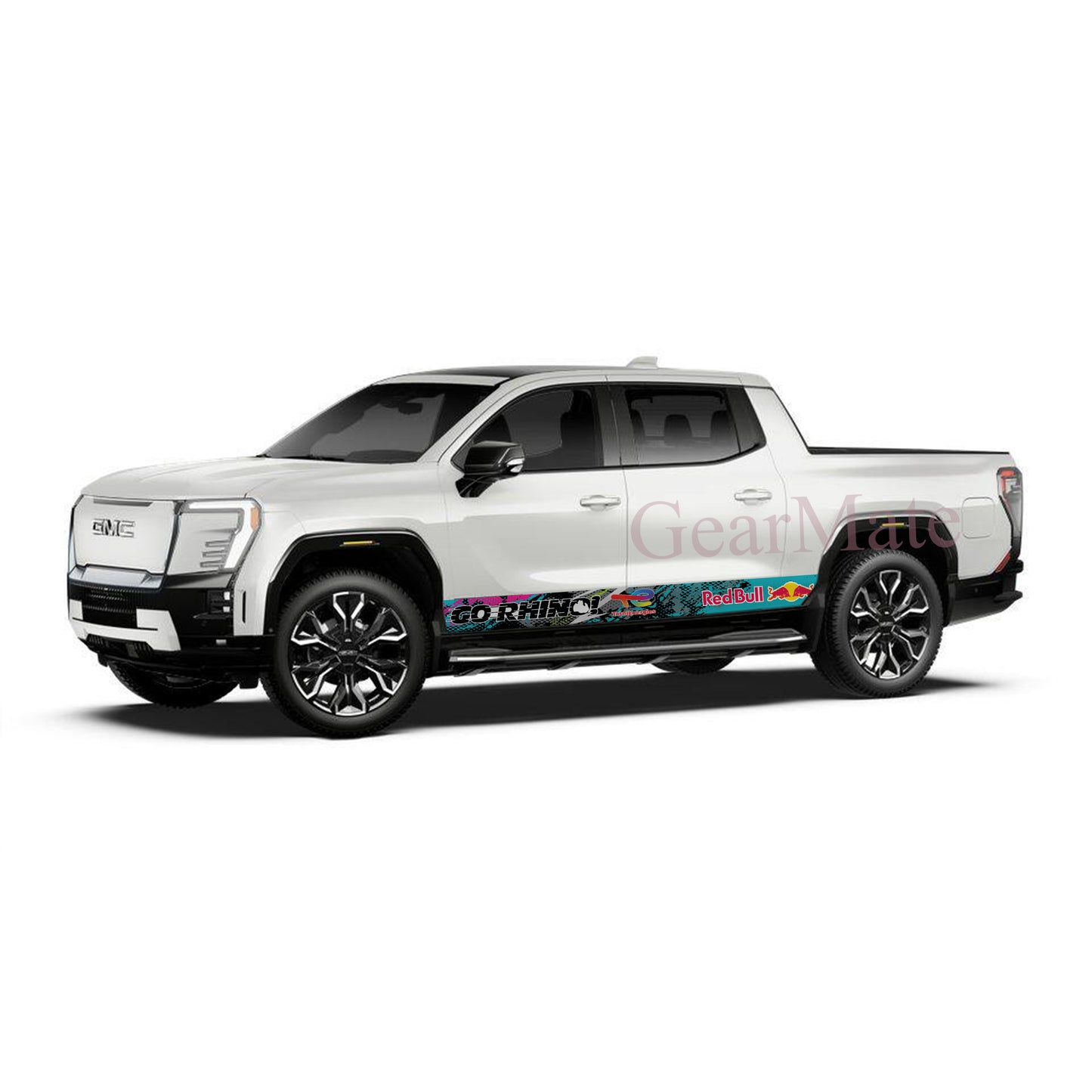Speed Light Blue Total Energies Rocker Panel Graphic Decal Kit (Left & Right Sides) - High Quality Vinyl for Trucks & SUVs