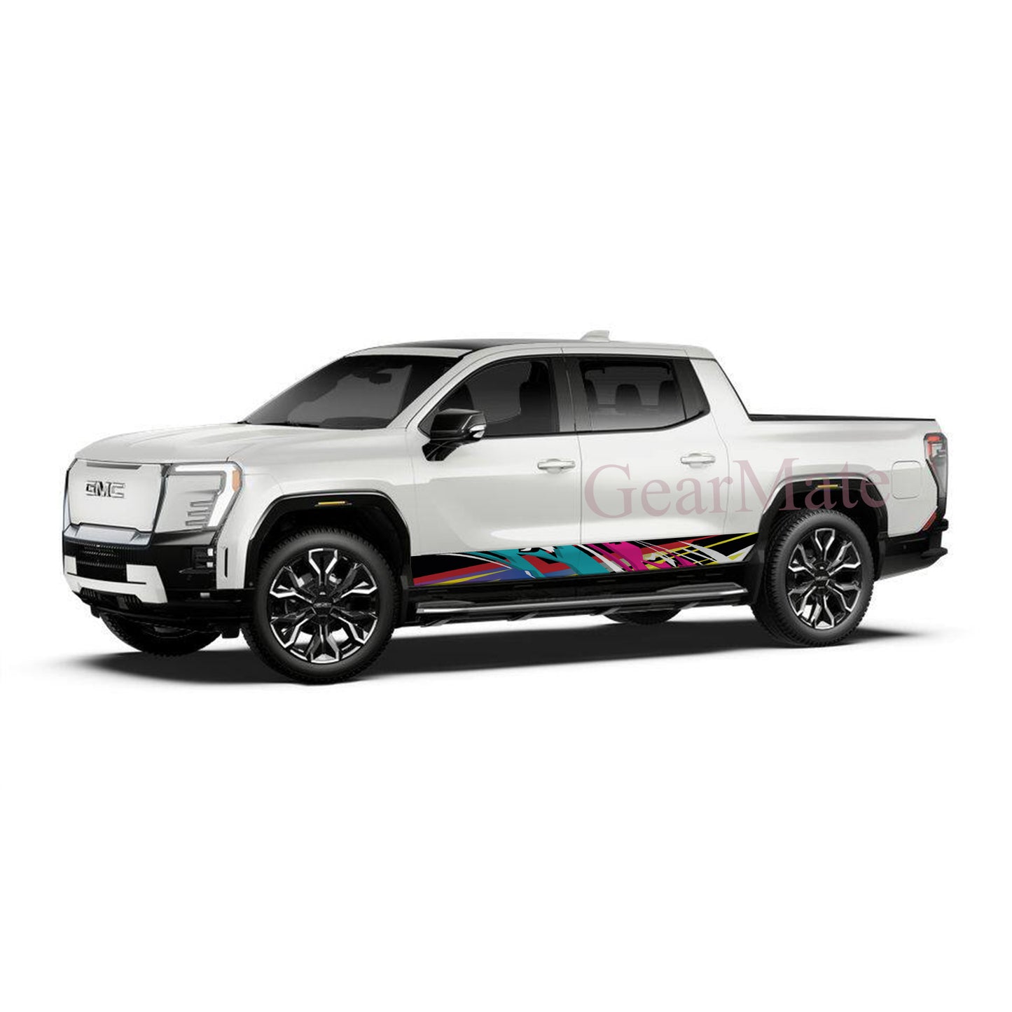 Racing Stripe Colorful Rocker Panel Graphic Decal Kit (Left & Right Sides) - High Quality Vinyl for Trucks & SUVs