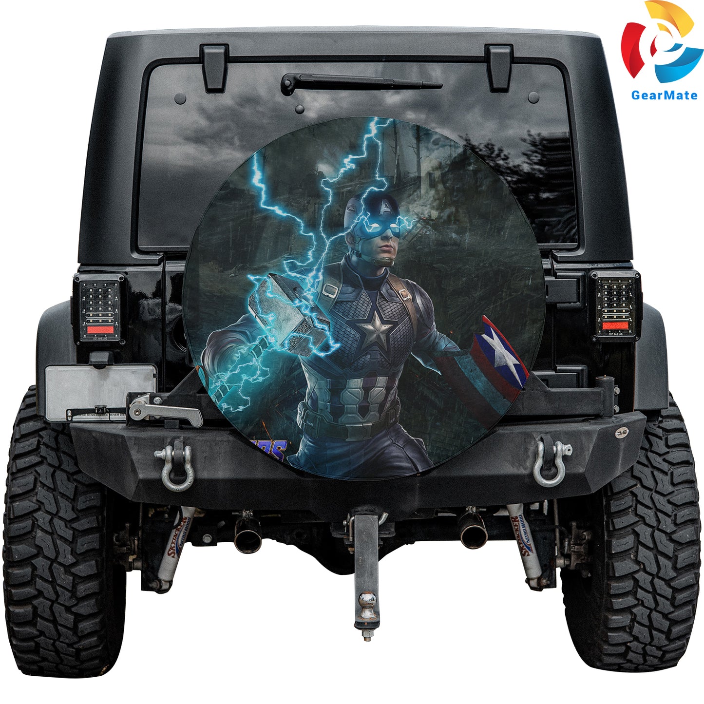 Captain America Marvel Superheroes Spare Tire Cover – Premium Waterproof UV Resistant Protector