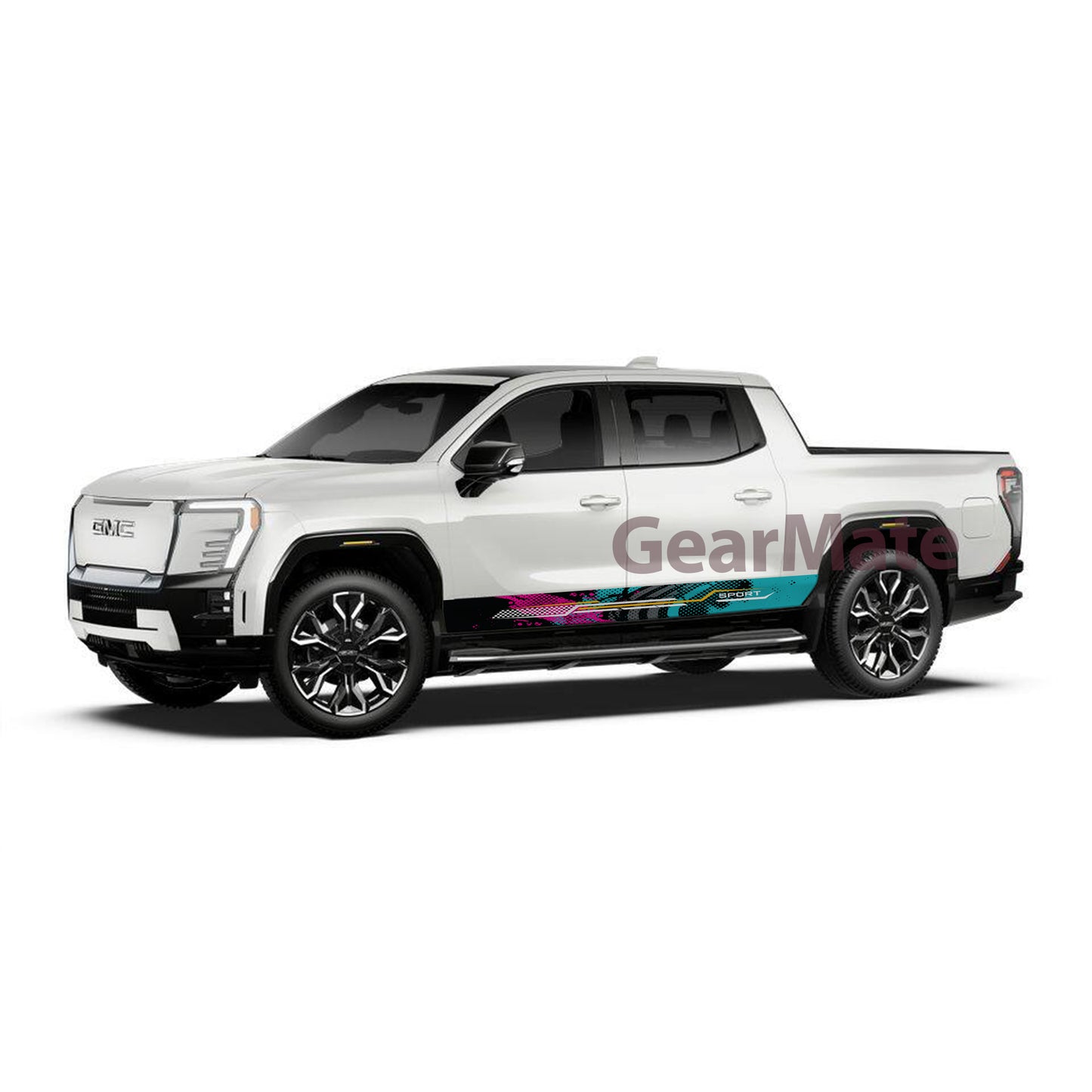 Sport Pink Green Rocker Panel Graphic Decal Kit (Left & Right Sides) - High Quality Vinyl for Trucks & SUVs
