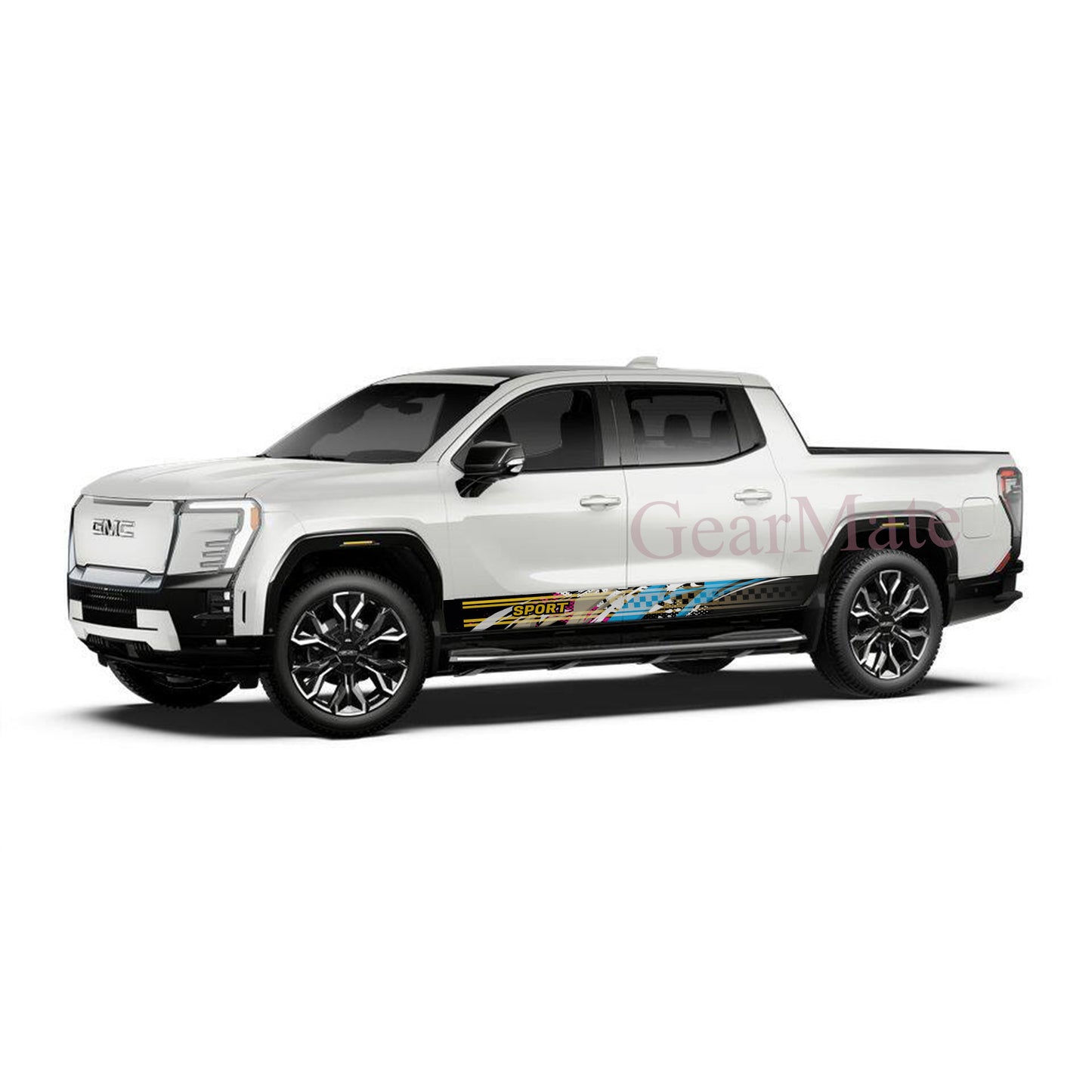 Sport Art Blue Pink Panel Graphic Decal Kit (Left & Right Sides) - High Quality Vinyl for Trucks & SUVs