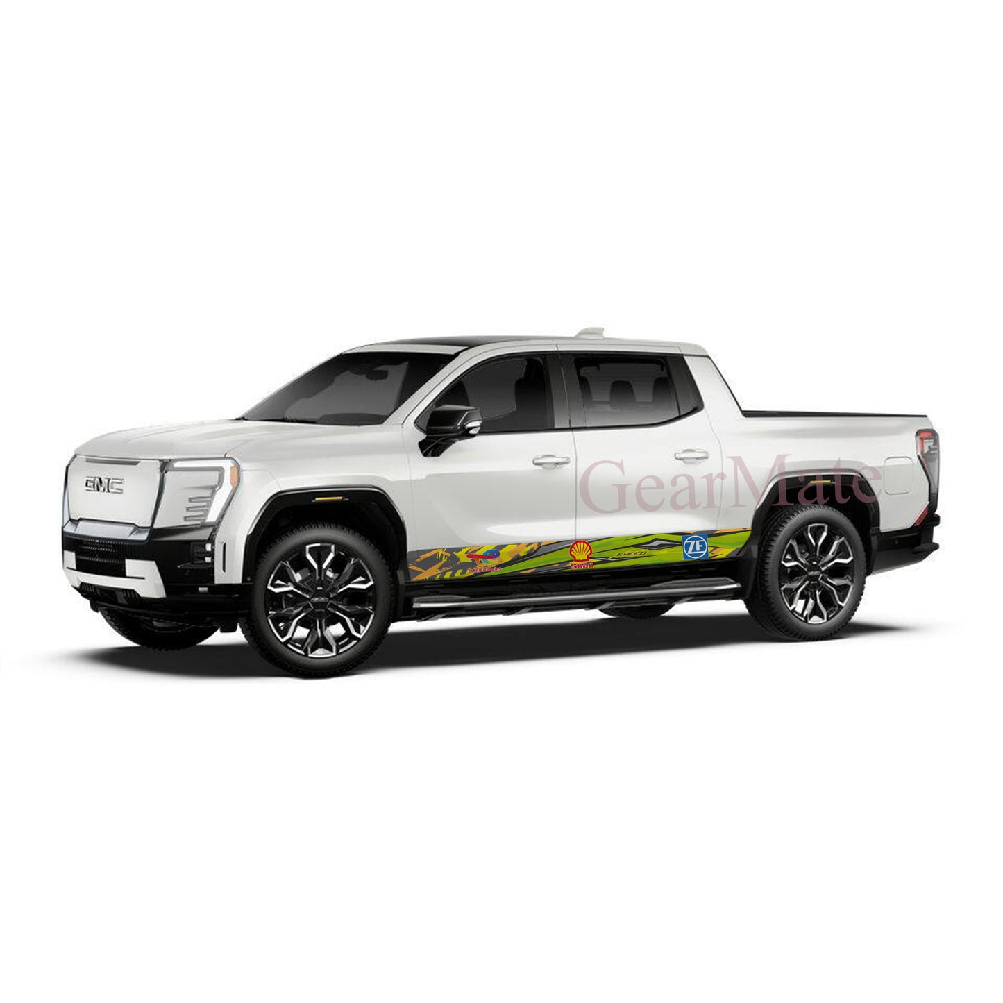 Green Speed Shell Rocker Panel Graphic Decal Kit (Left & Right Sides) - High Quality Vinyl for Trucks & SUVs