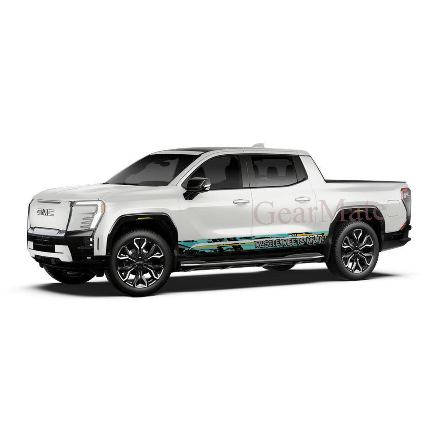Muscle Meets Motion Rocker Panel Graphic Decal Kit (Left & Right Sides) - High Quality Vinyl for Trucks & SUVs