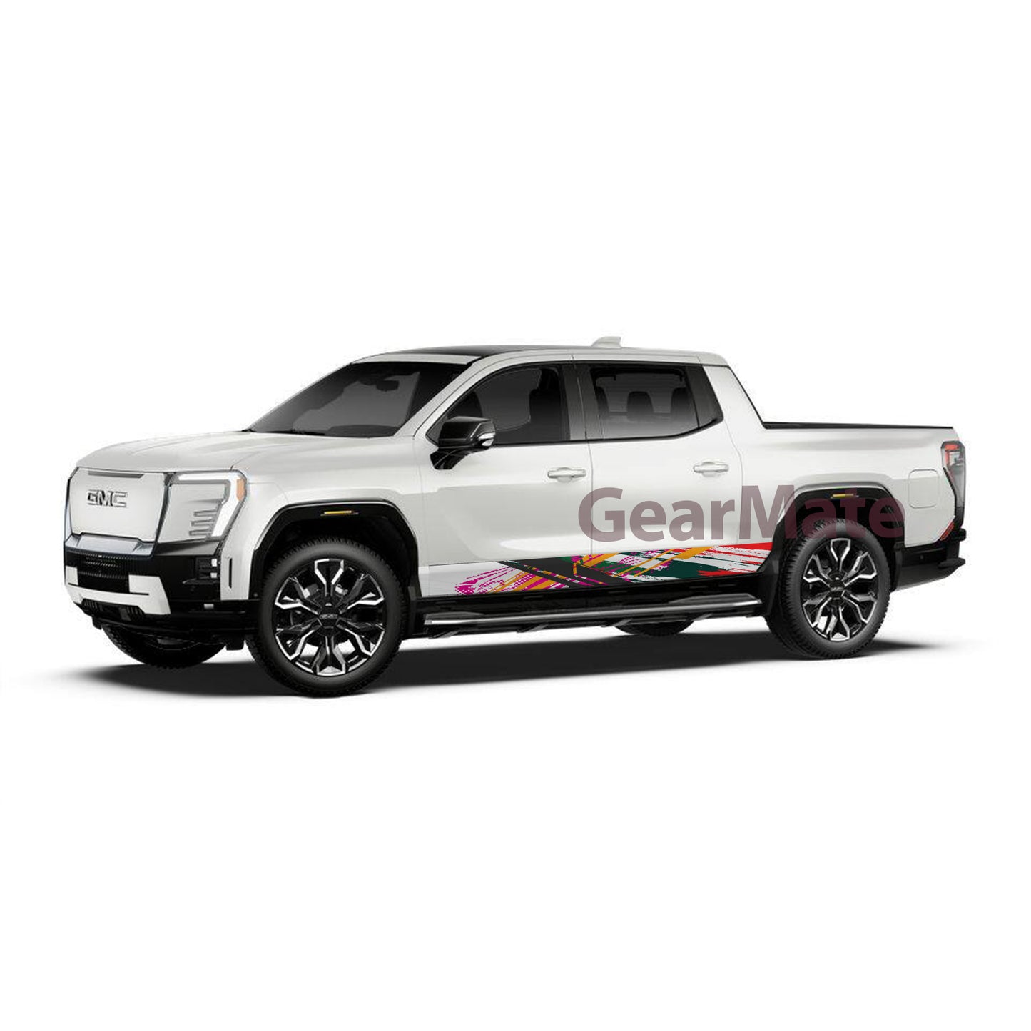 Sport White Black Rocker Panel Graphic Decal Kit (Left & Right Sides) - High Quality Vinyl for Trucks & SUVs