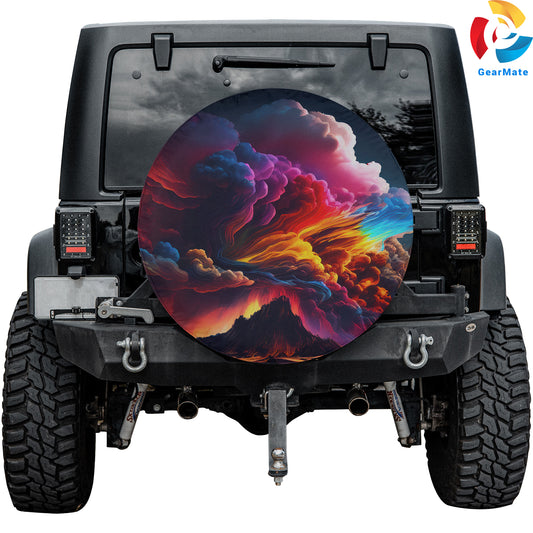 Colorful Clouds Spare Tire Cover – Premium Waterproof UV Resistant Protector