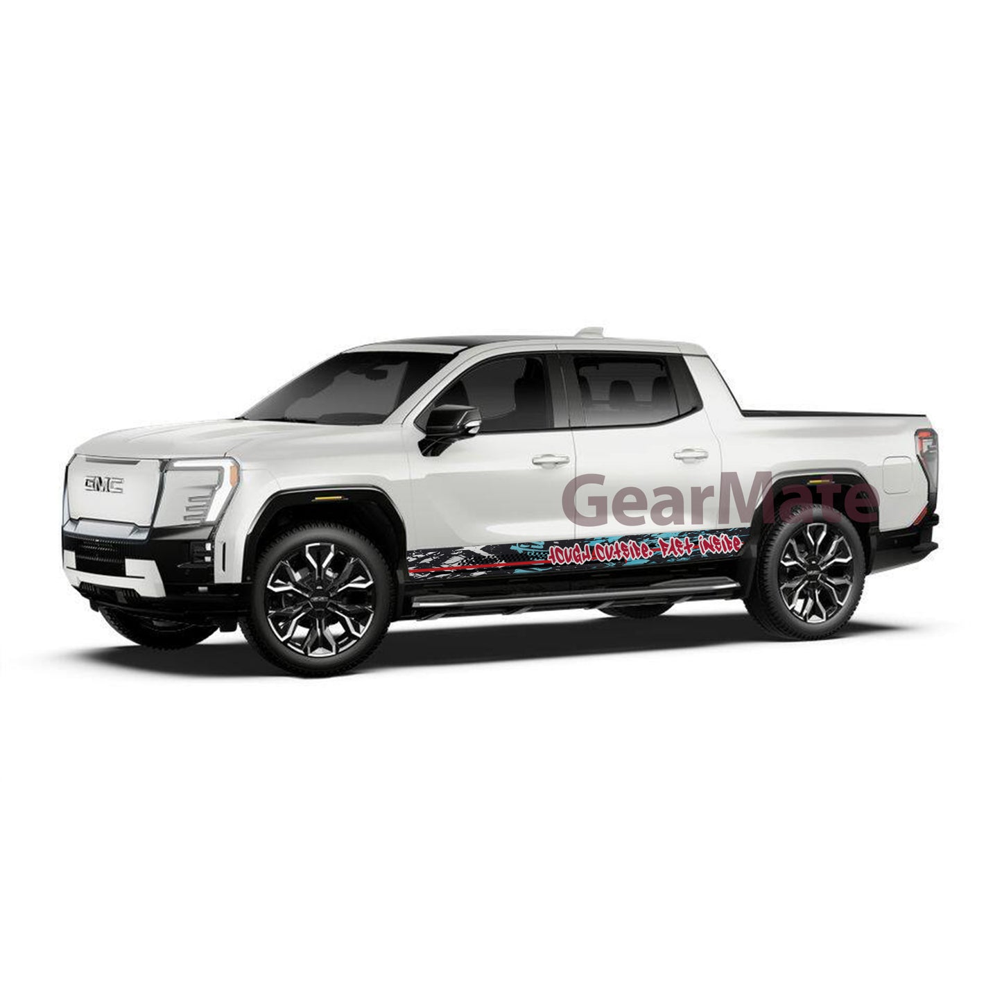 Tough Outside Fast Inside Rocker Panel Graphic Decal Kit (Left & Right Sides) - High Quality Vinyl for Trucks & SUVs