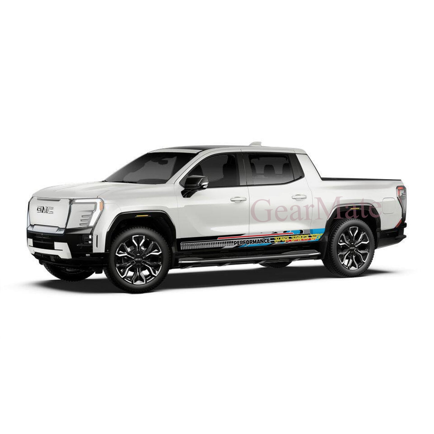 Stars Stripes Steel Rocker Panel Graphic Decal Kit (Left & Right Sides) - High Quality Vinyl for Trucks & SUVs