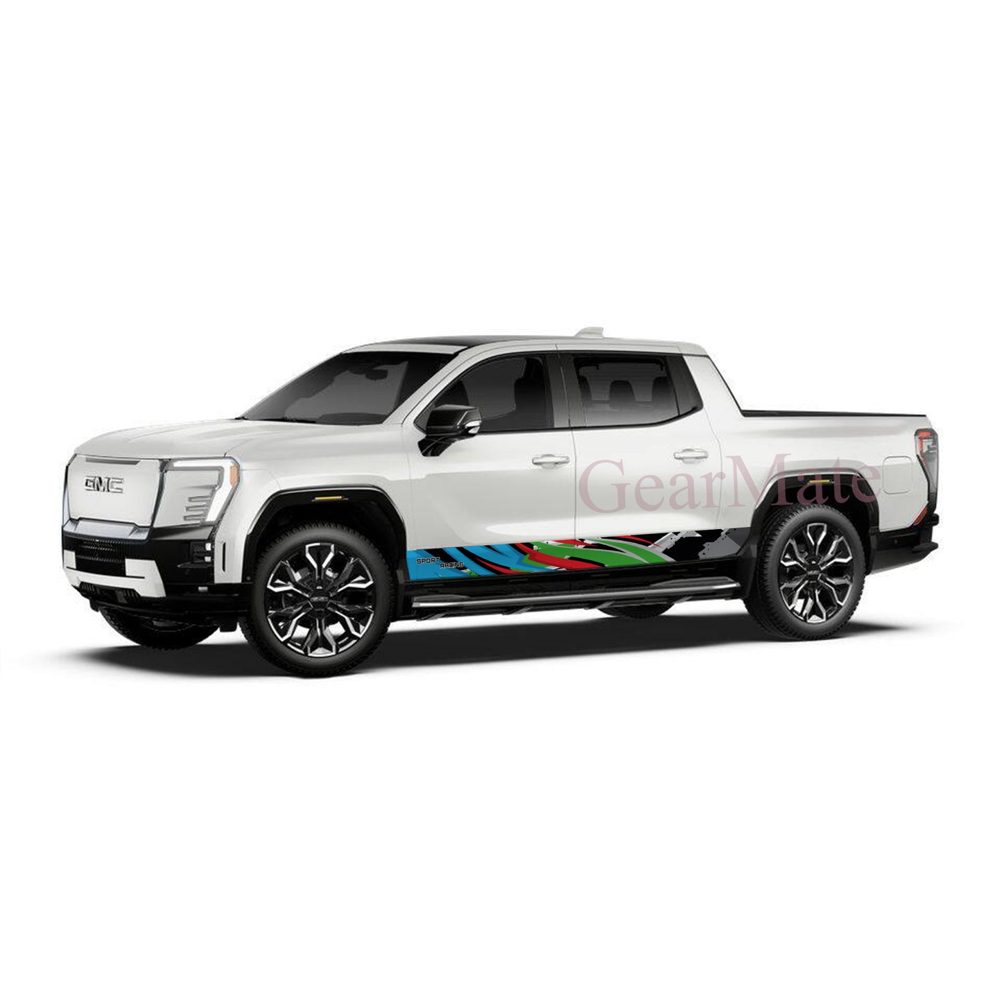 Sport Racing BRG Rocker Panel Graphic Decal Kit (Left & Right Sides) - High Quality Vinyl for Trucks & SUVs