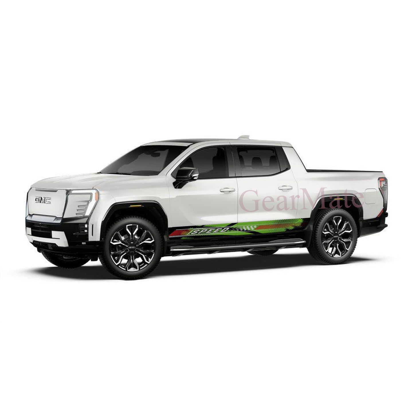 Speed Grunge Green Panel Graphic Decal Kit (Left & Right Sides) - High Quality Vinyl for Trucks & SUVs