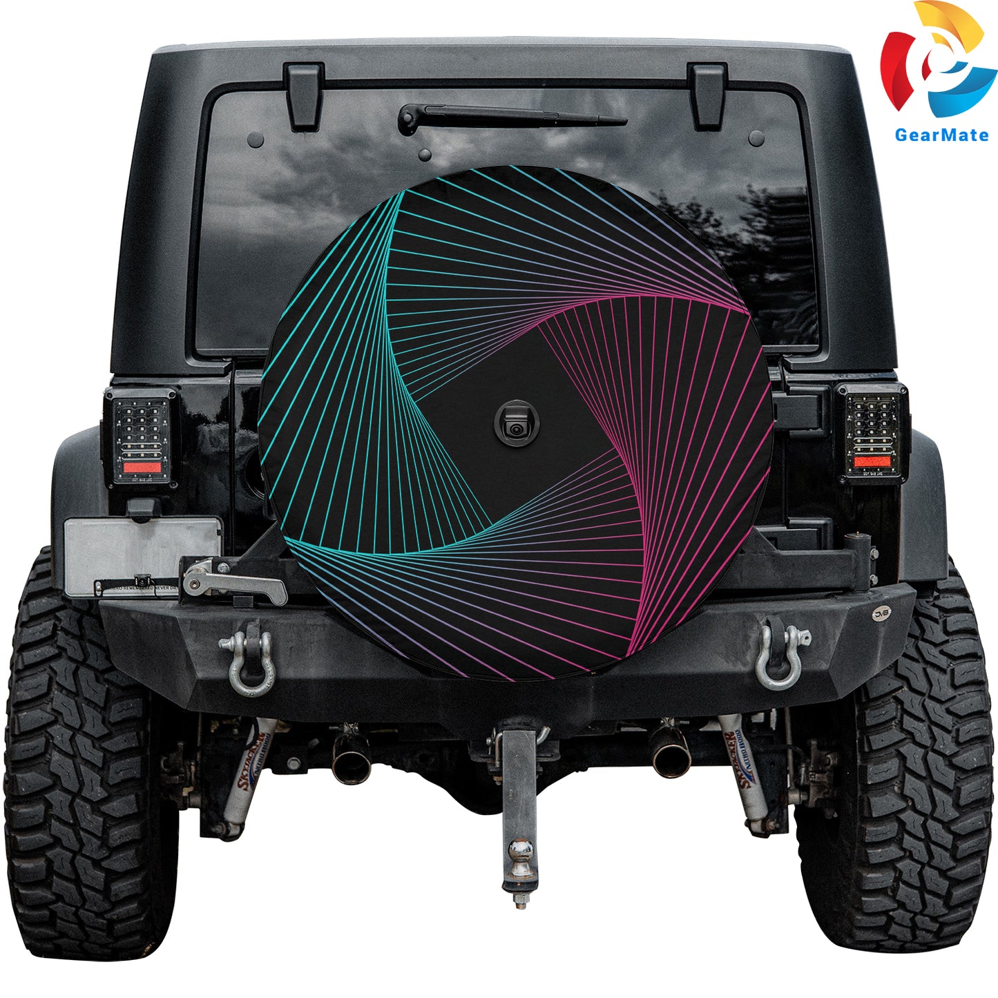 Geometric Pattern Spare Tire Cover – Premium Waterproof UV Resistant Protector