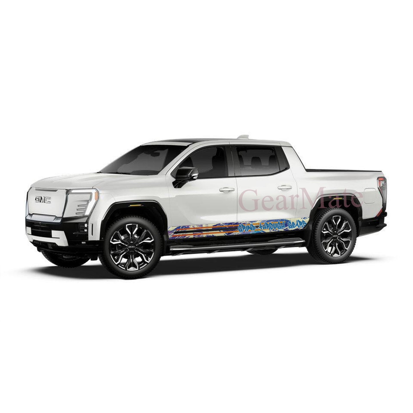 Grind Through Gears Rocker Panel Graphic Decal Kit (Left & Right Sides) - High Quality Vinyl for Trucks & SUVs