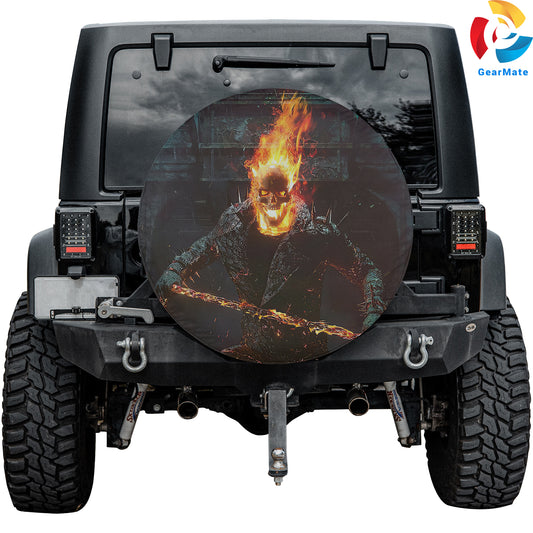 Marvel Ghost Rider Spare Tire Cover – Premium Waterproof UV Resistant Protector