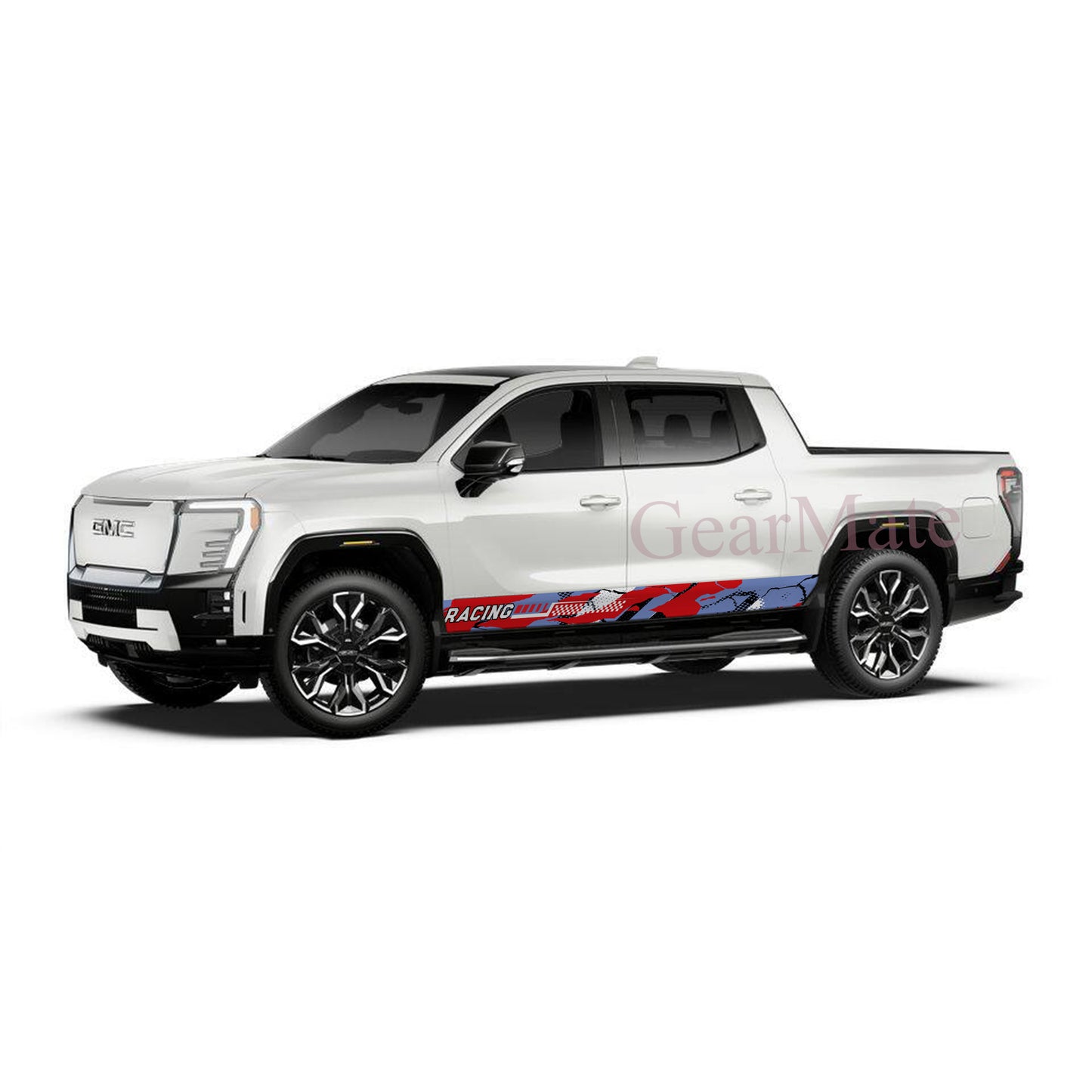 Racing Red Light Blue Rocker Panel Graphic Decal Kit (Left & Right Sides) - High Quality Vinyl for Trucks & SUVs