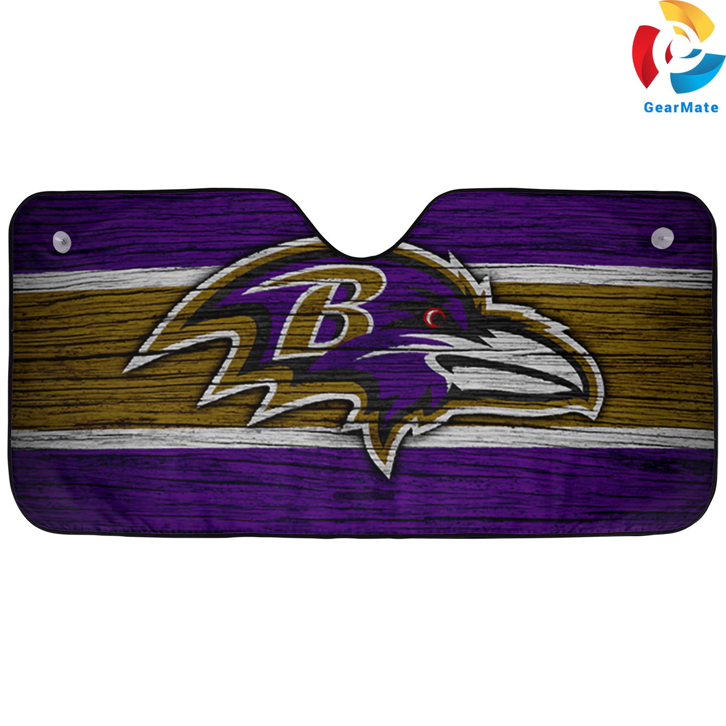 Baltimore Ravens NFL Team Wooden Texture Reflective Car Sunshade – Premium Heat & UV Protection, Universal Fit