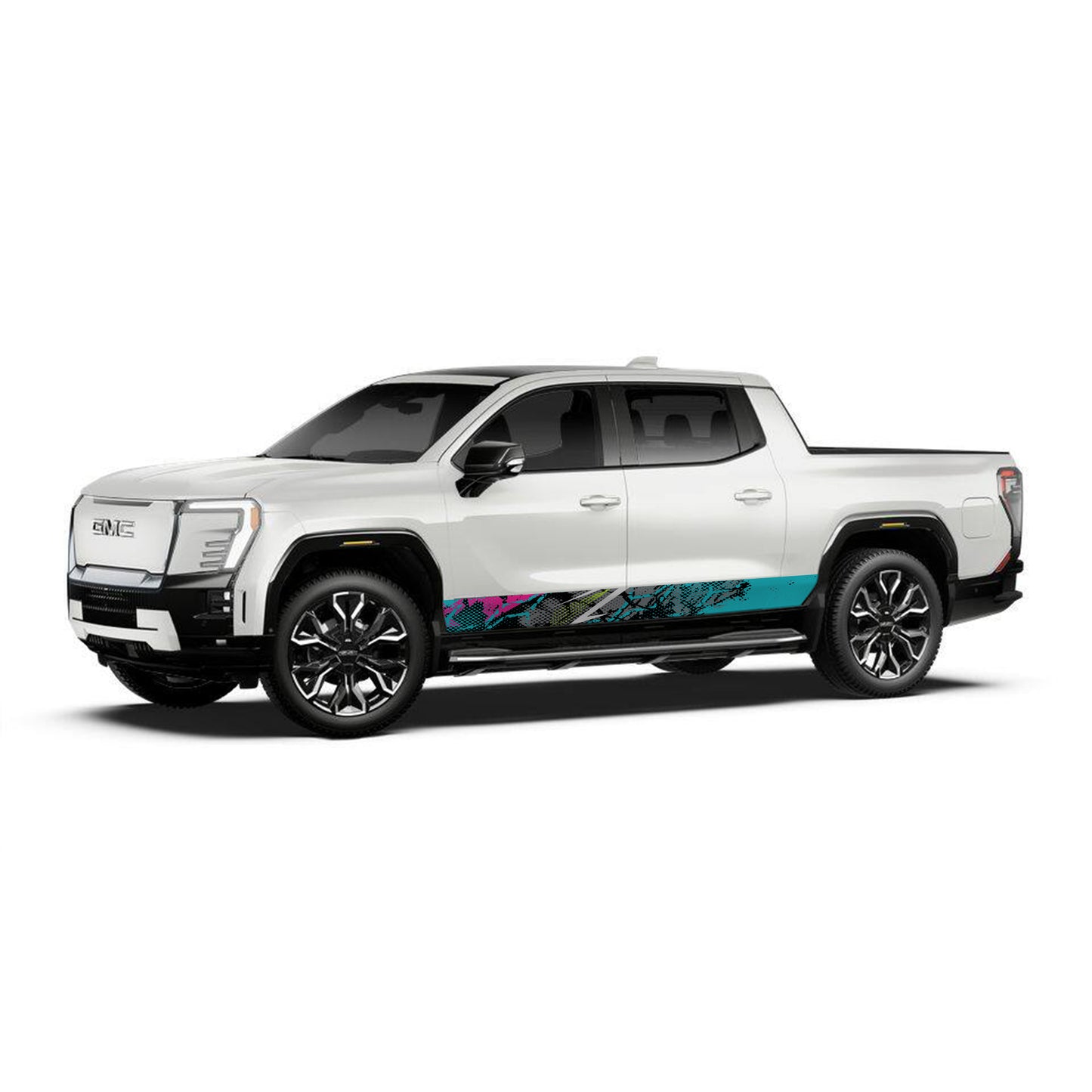 Speed Light Blue Rocker Panel Graphic Decal Kit (Left & Right Sides) - High Quality Vinyl for Trucks & SUVs