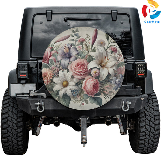 Floral Spare Tire Cover – Premium Waterproof UV Resistant Protector