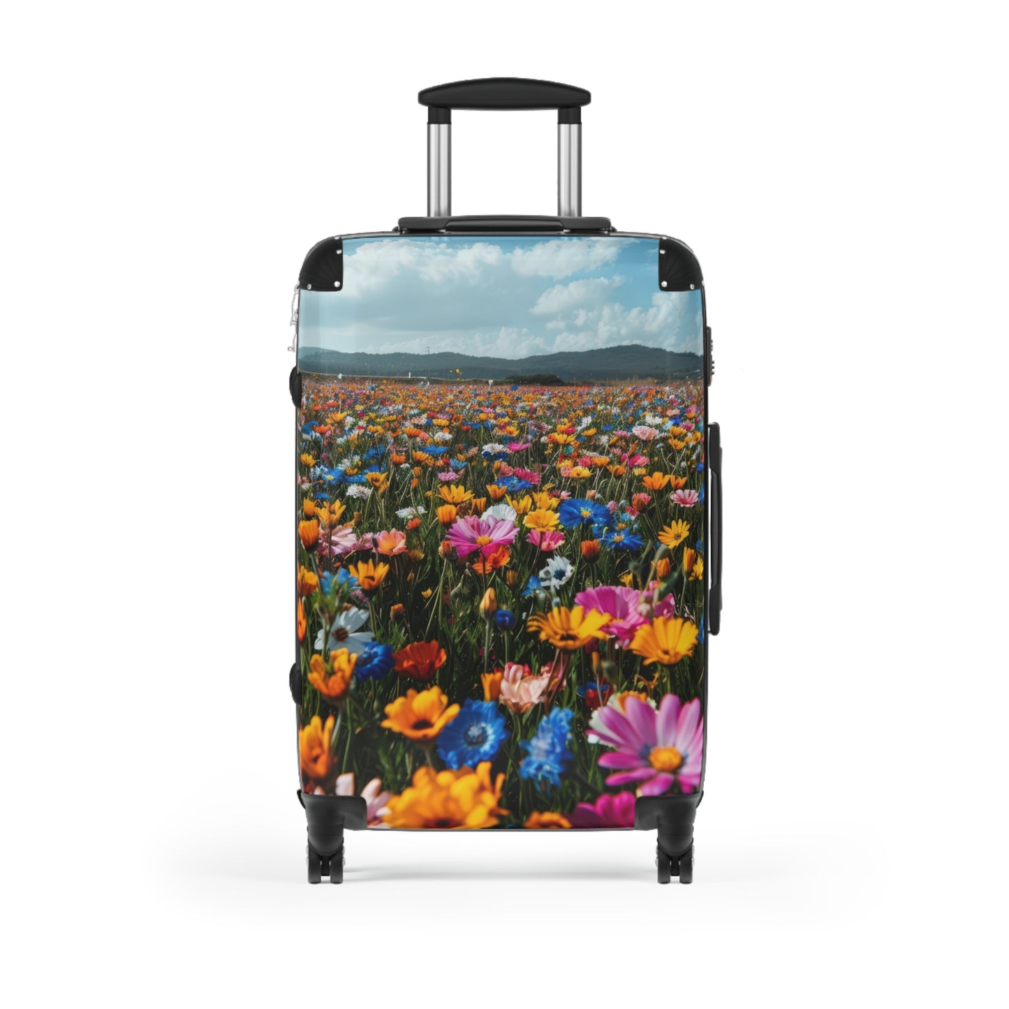 Nature Flowers Floral Vibrant Field Art Carry-On Suitcase - Stylish Luggage for Travelers