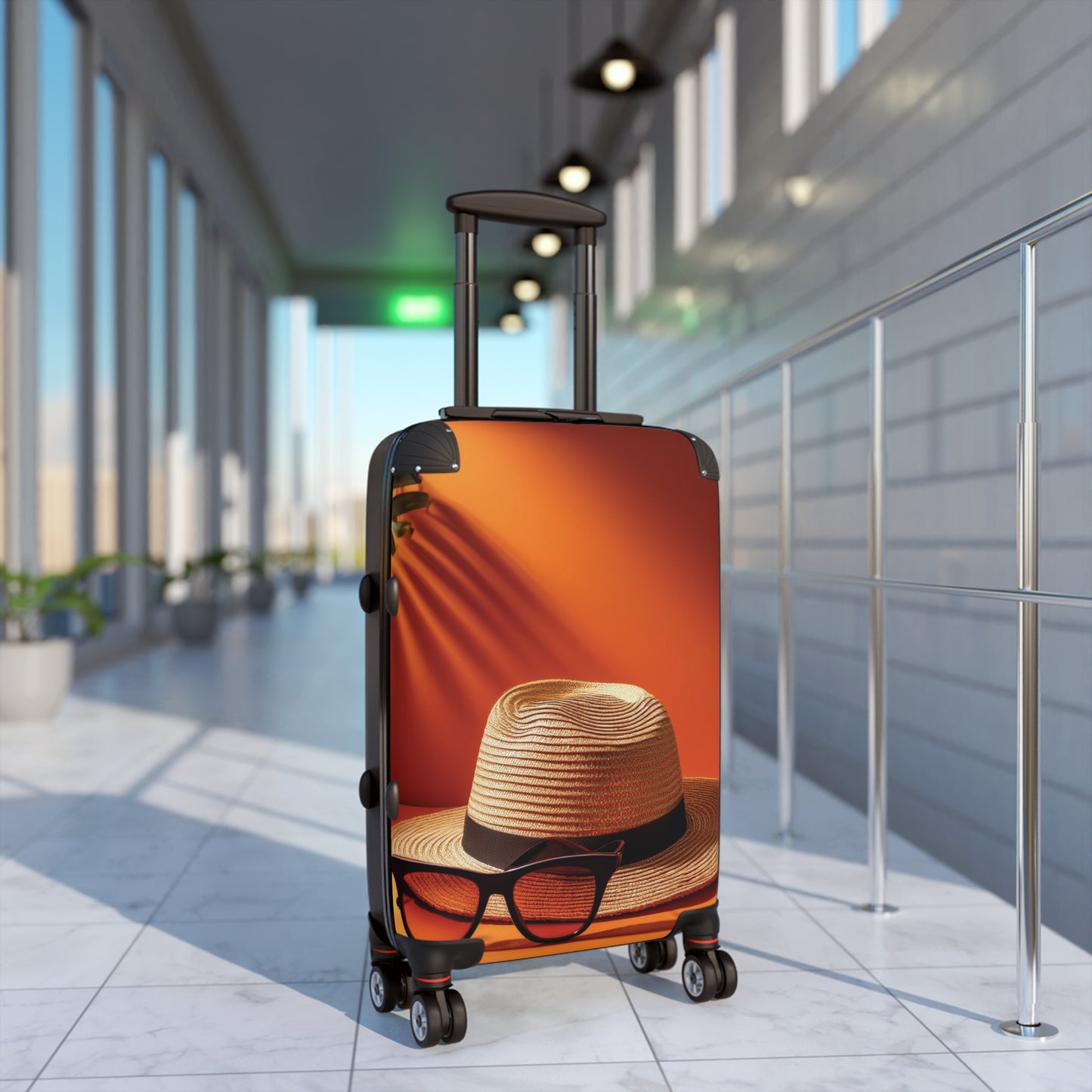 Nature Summer Straw Hat Carry-On Suitcase - Stylish Luggage for Travelers